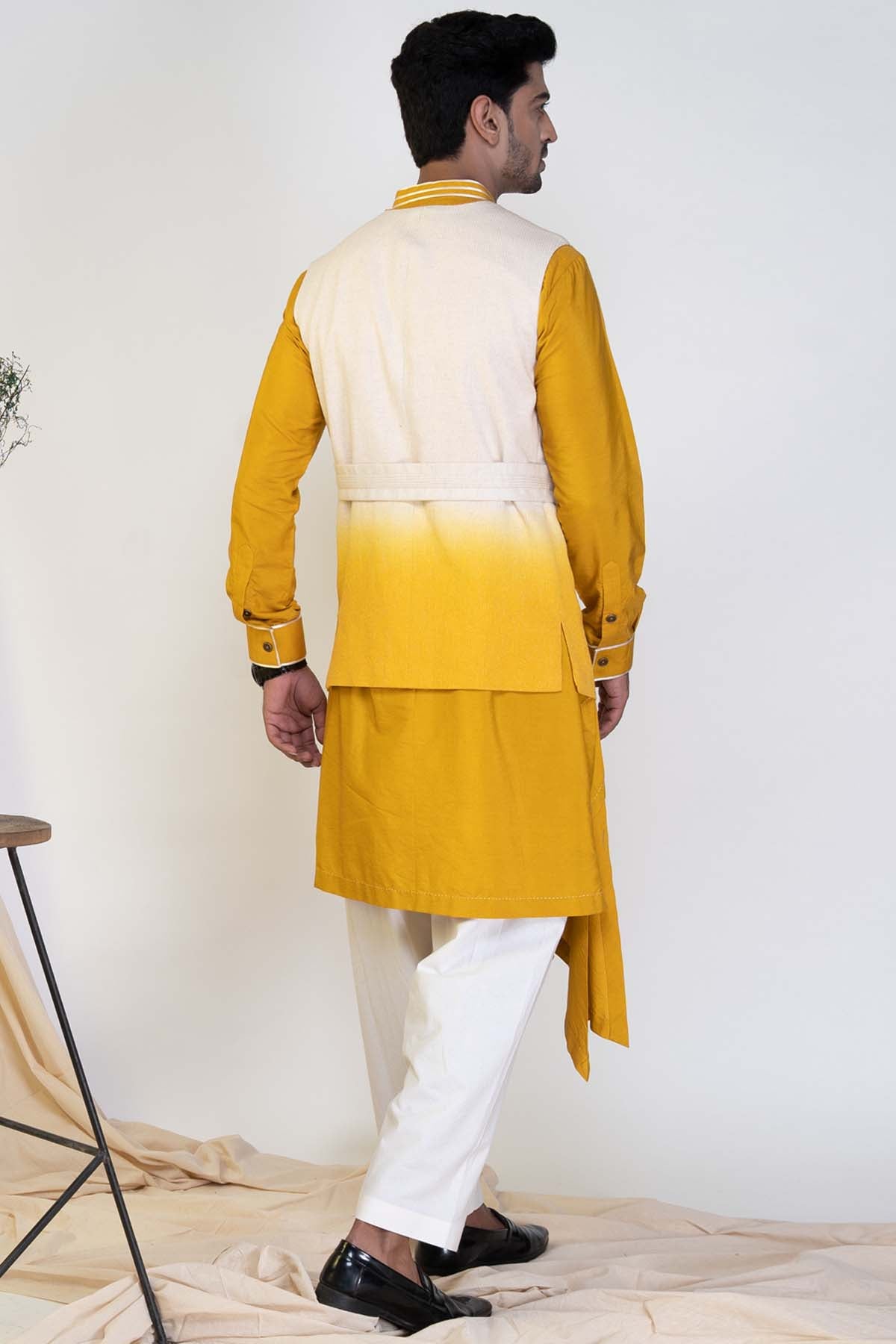 Ombre Sadri Jacket & Kurta Set