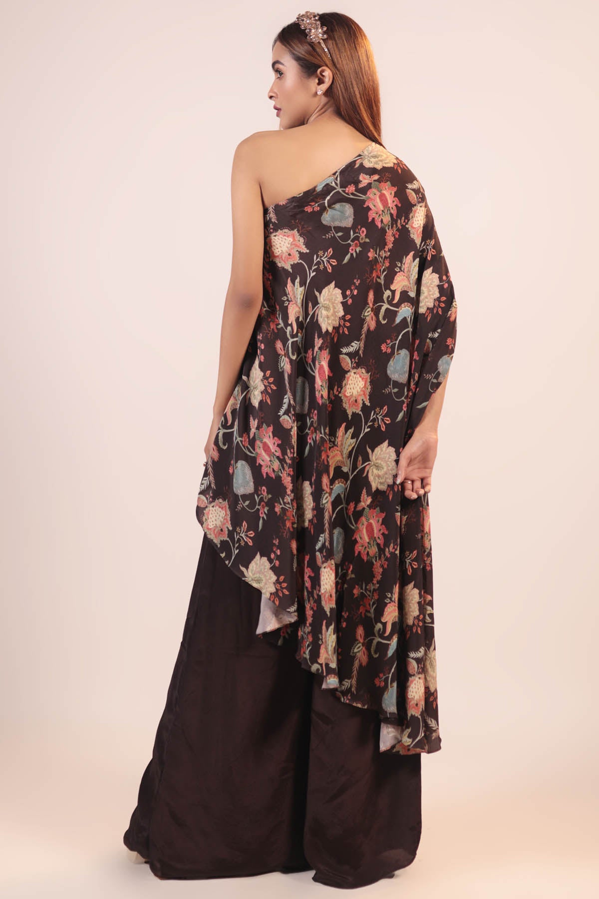 One Shoulder Floral Kurta Set