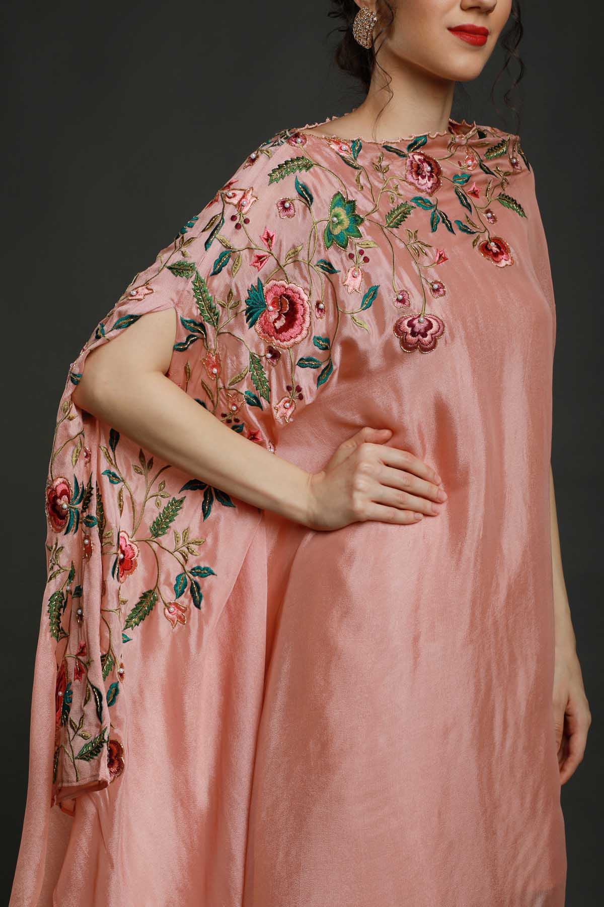 One Side Drape Kaftan & Pant Set