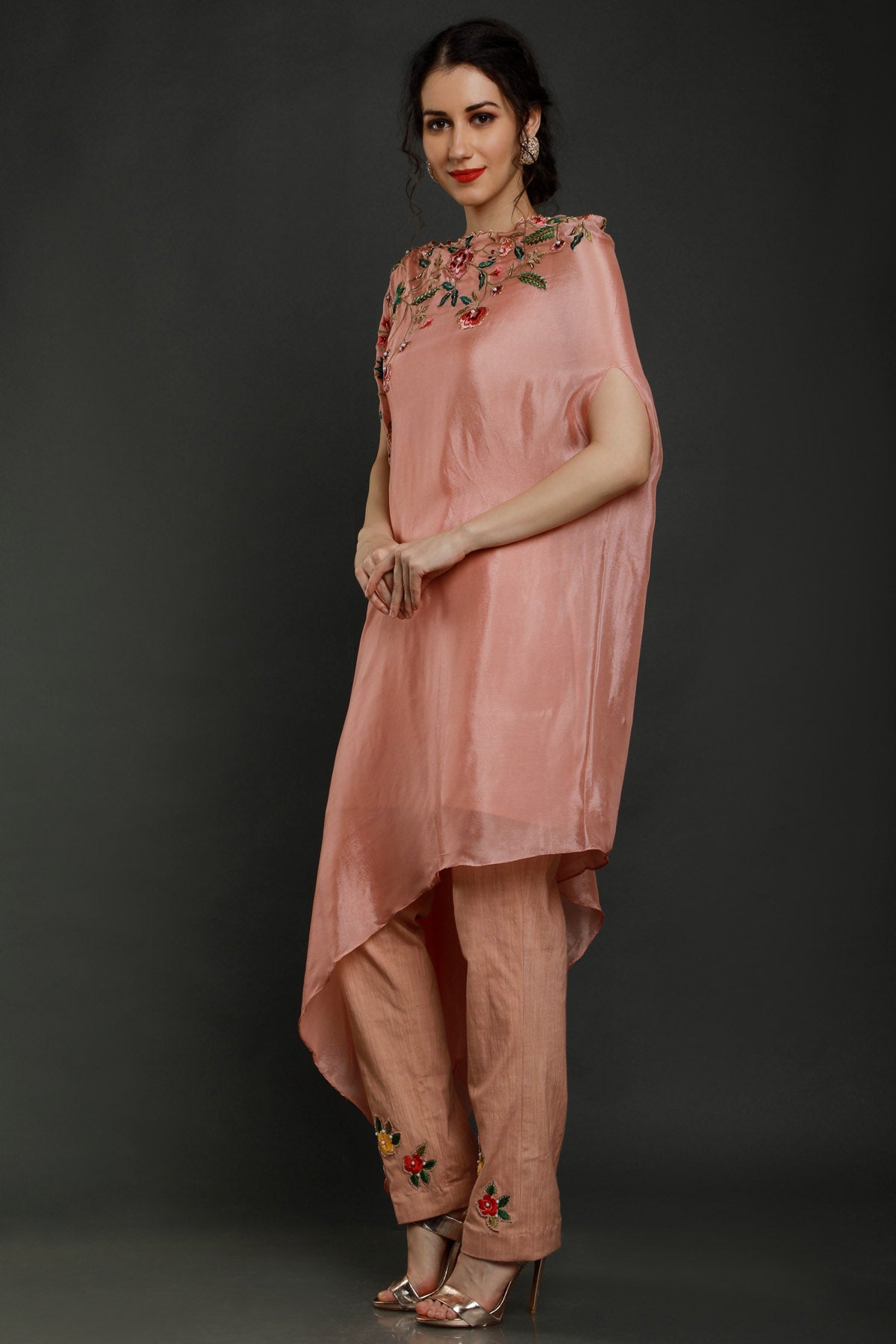 One Side Drape Kaftan & Pant Set