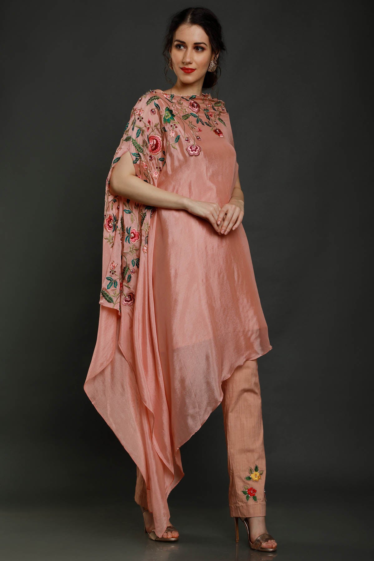 One Side Drape Kaftan & Pant Set