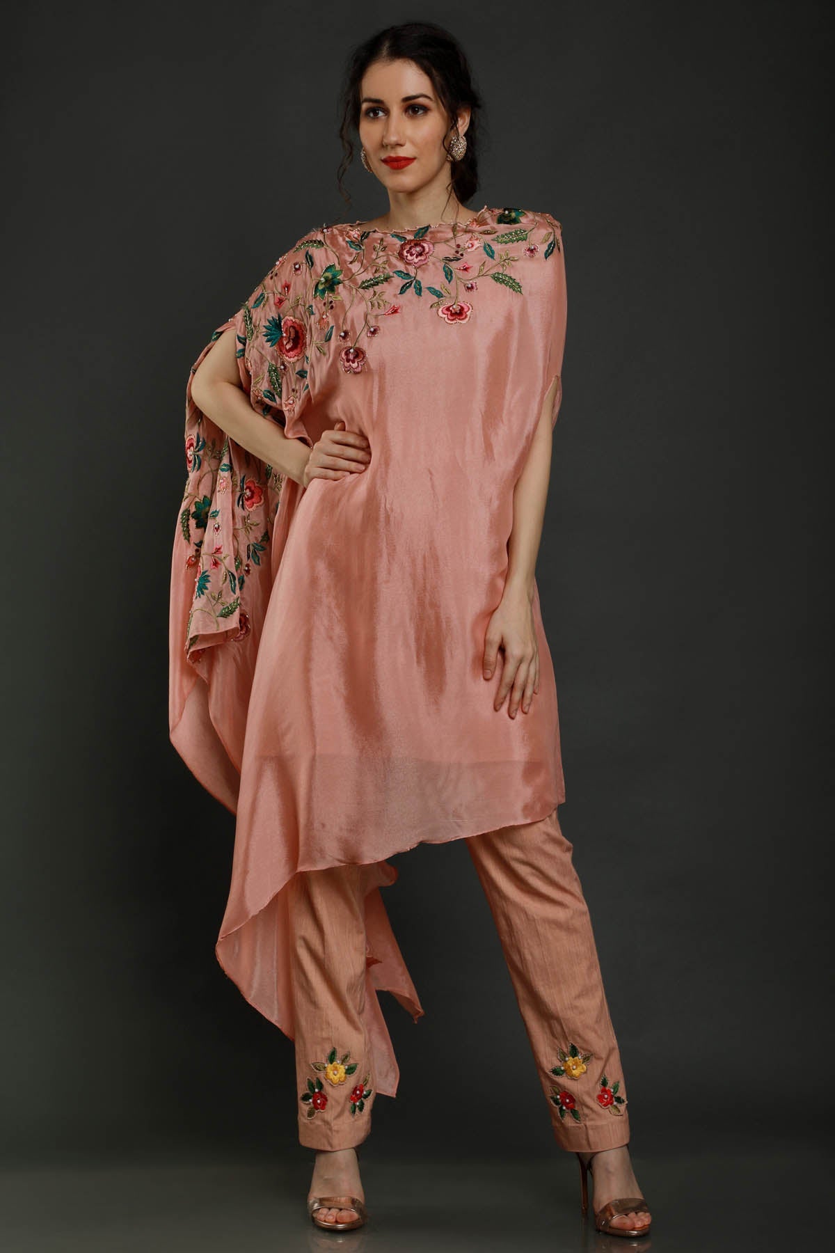 One Side Drape Kaftan & Pant Set