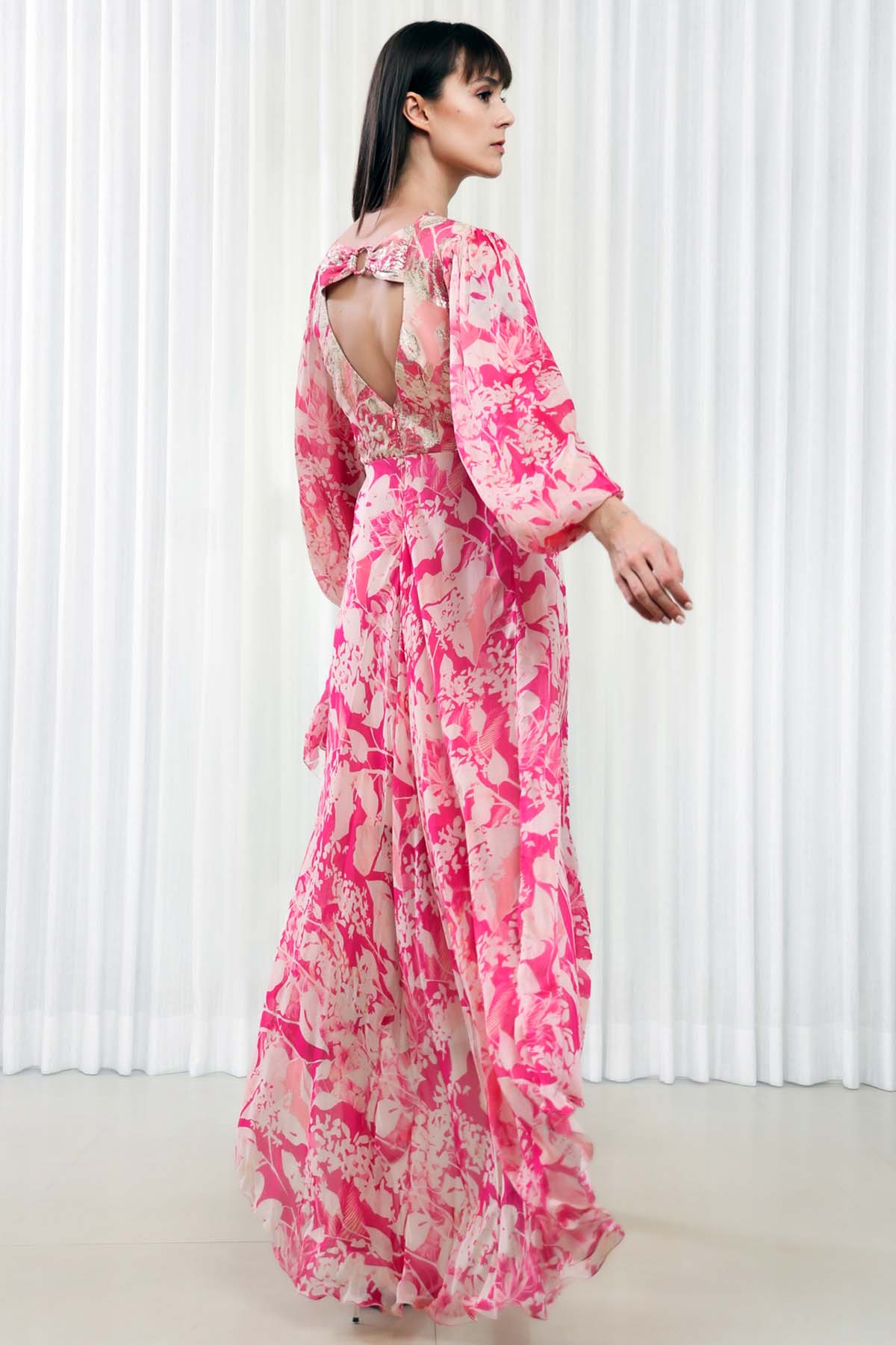 Orchid Printed Chiffon Dress