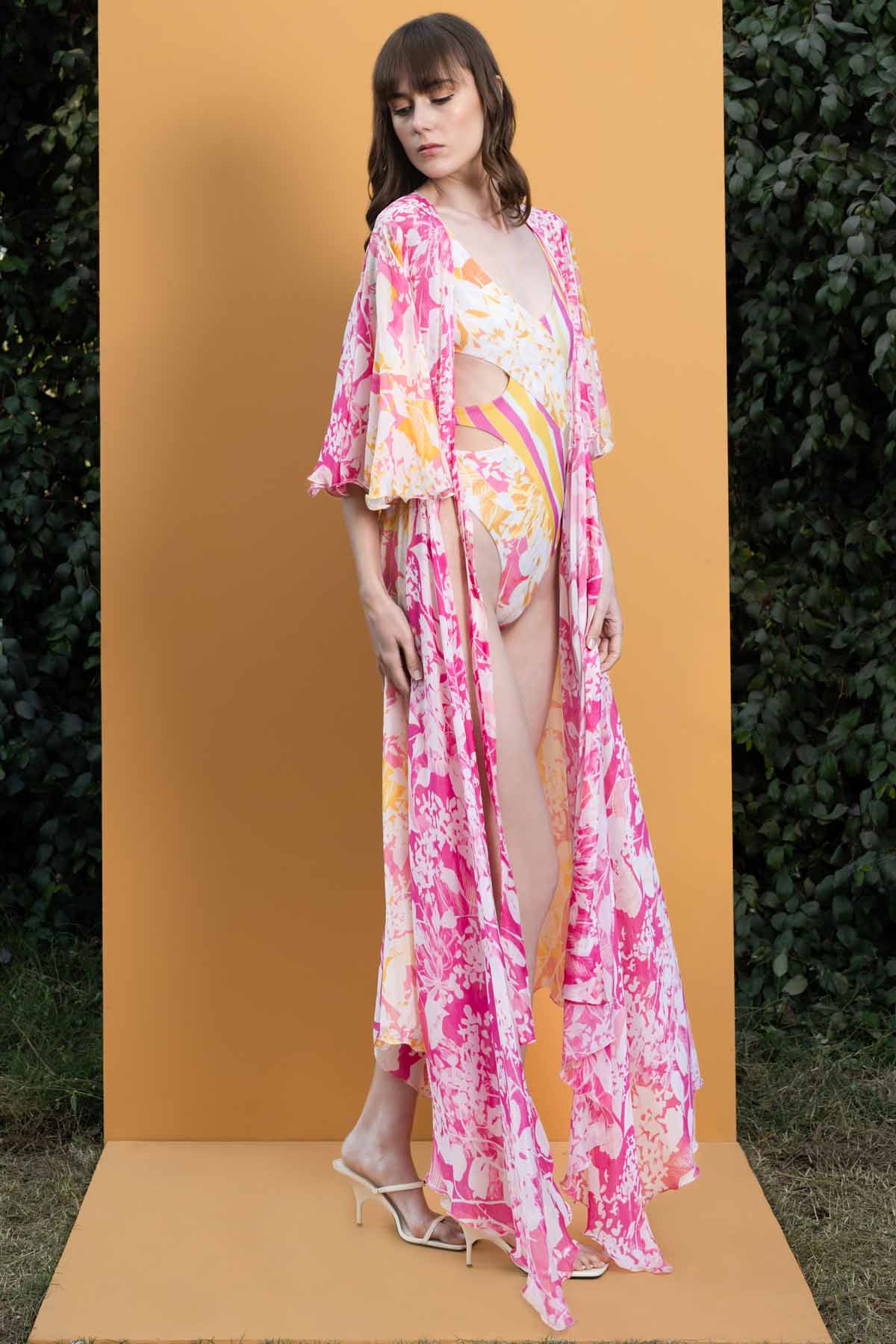 Orchid & Daisy Printed Cutout Bodysuit