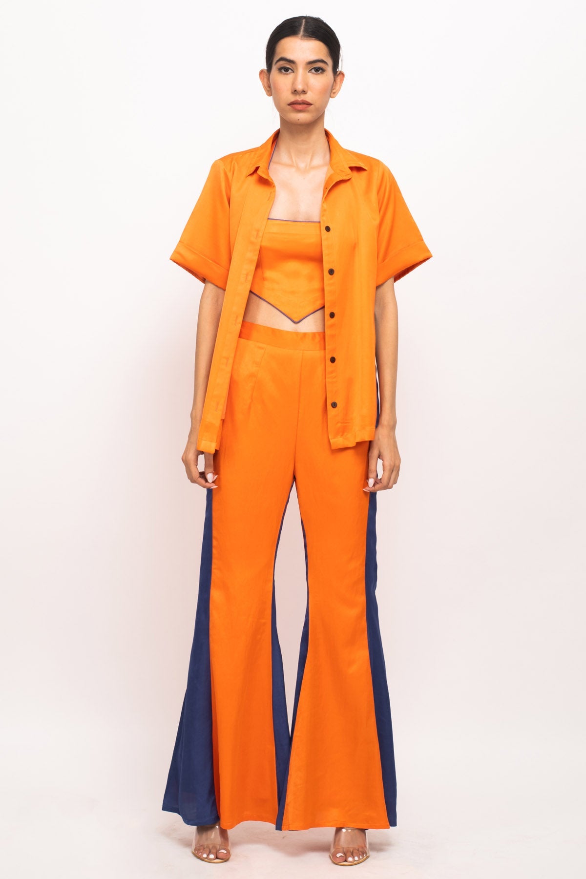 Buy Neora by Nehal ChopraPanelled Color Blocked Co-ord Set for Women Online