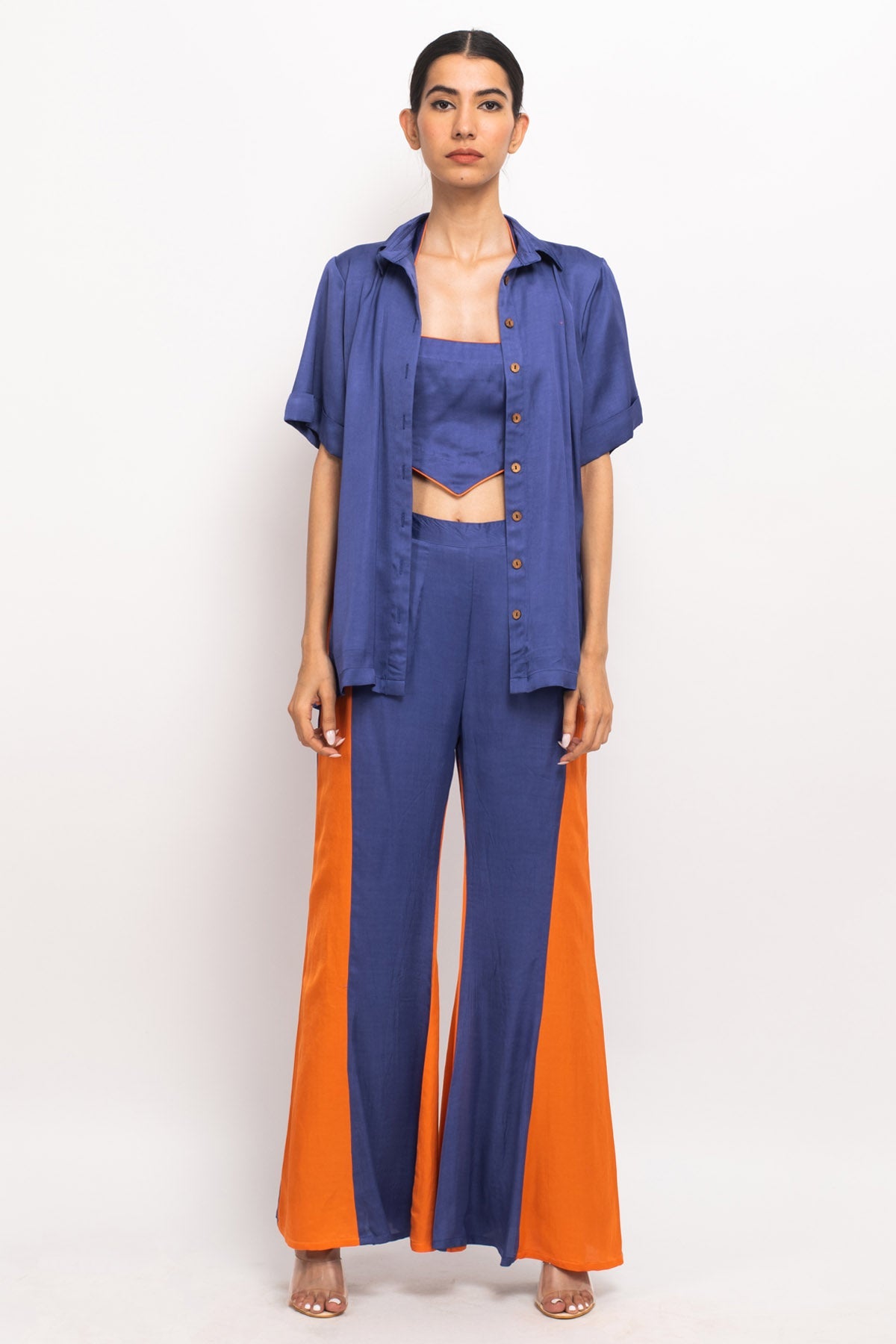 Buy Neora by Nehal ChopraPanelled Three Piece Co-ord Set for Women Online