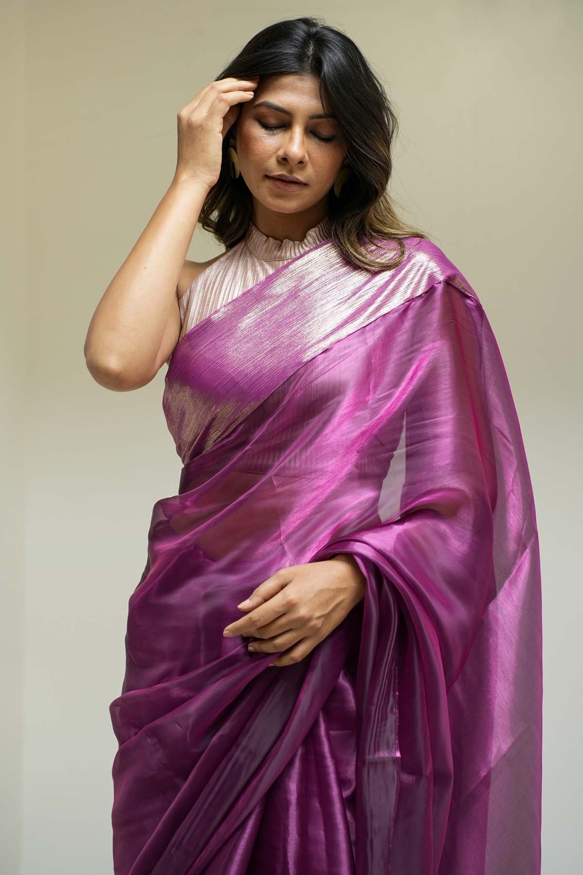 Pansy Purple Drape Saree