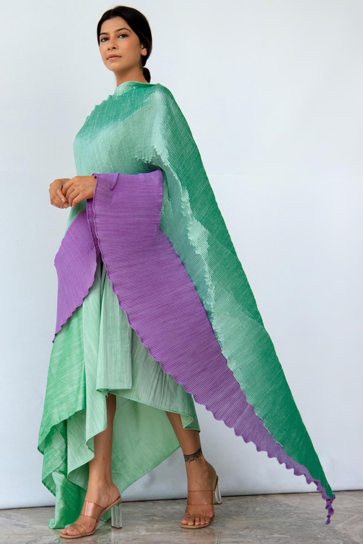 Pastel Silk Ready To Wear Saree