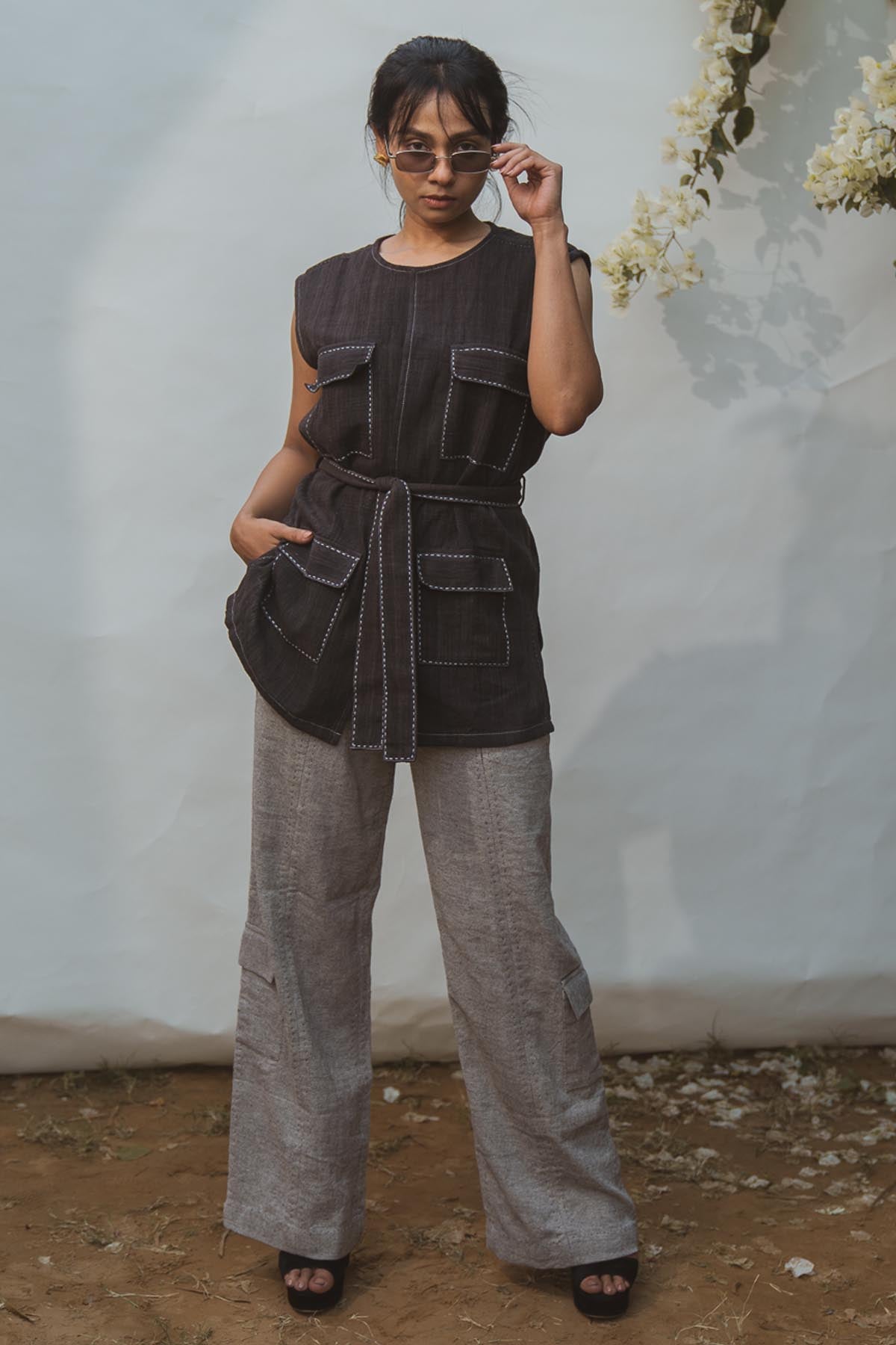 Buy Designer Patch Pockets Adorn Vest By Lafaani