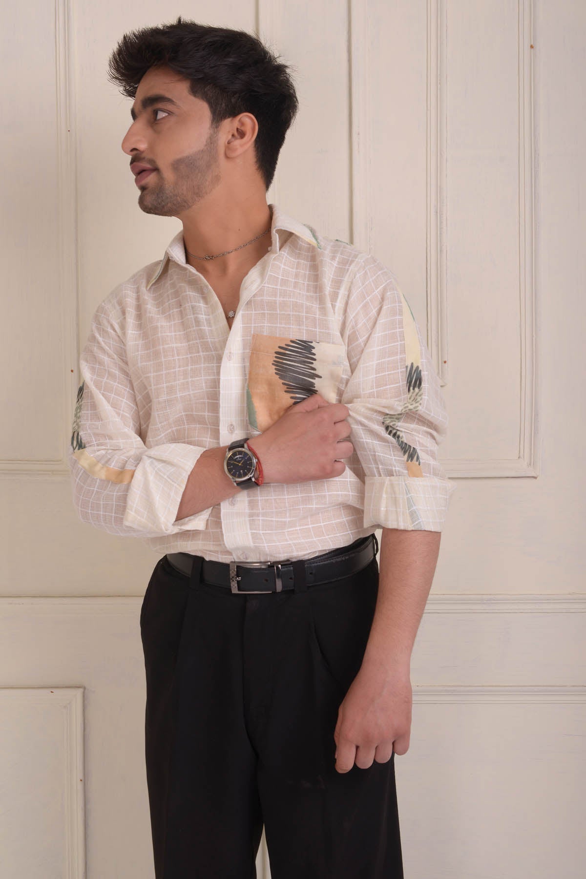 Patchwork Checkered Shirt