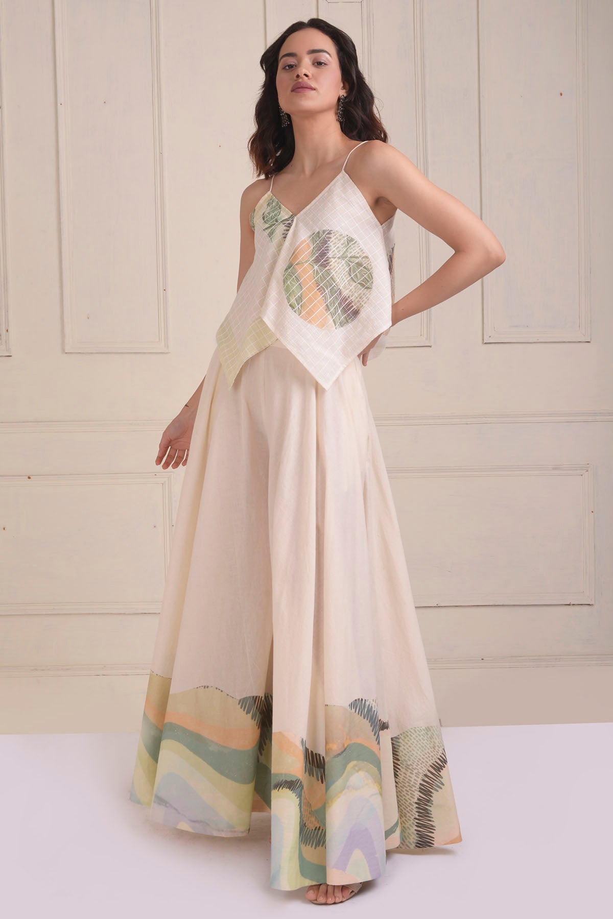 Patchwork Crop Top & Sharara Set