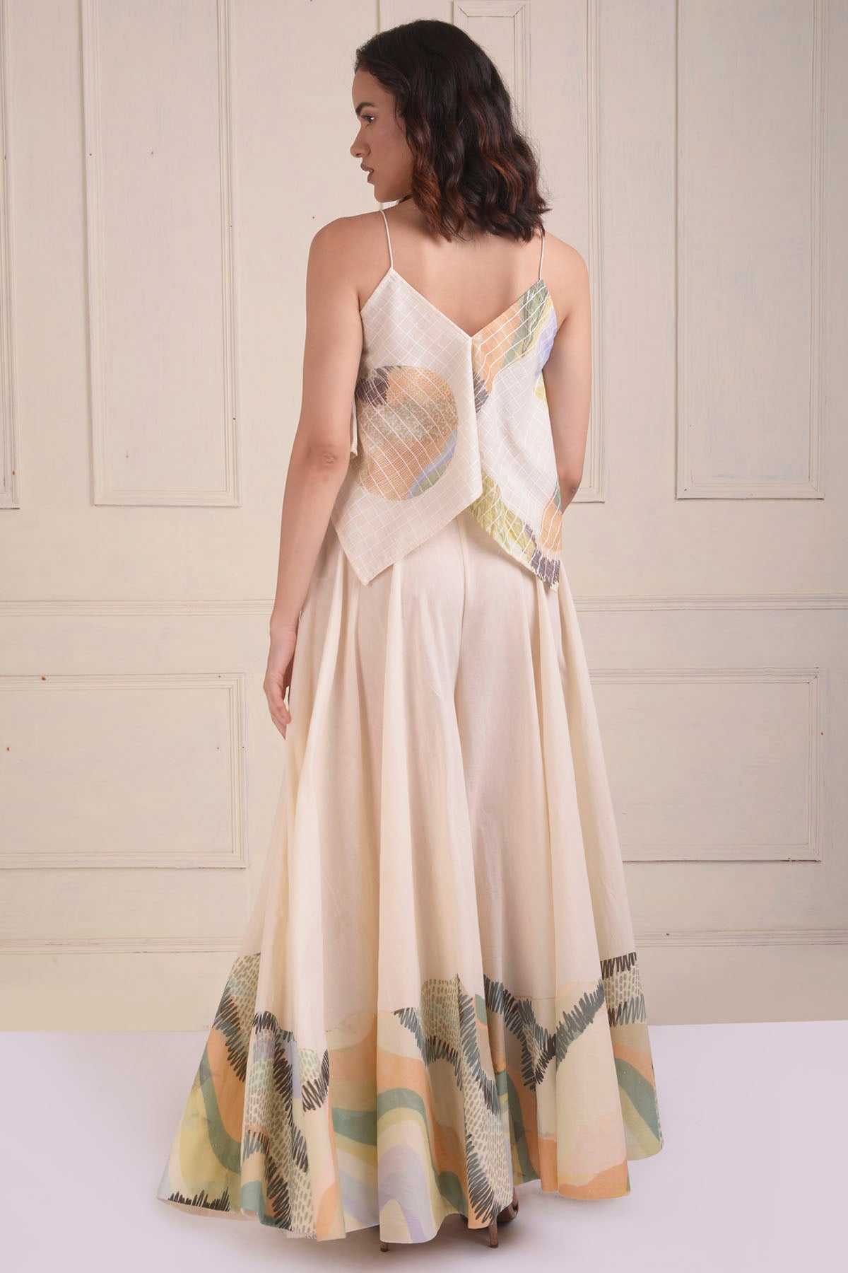 Patchwork Crop Top & Sharara Set