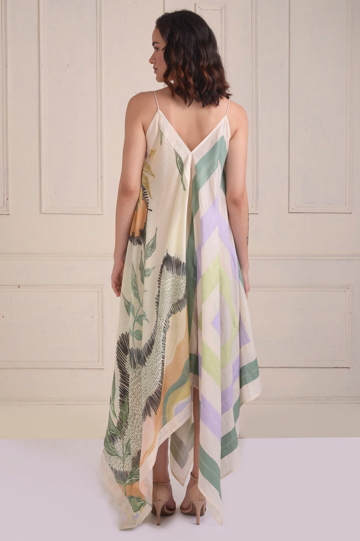 Patchwork Printed Handkerchief Dress