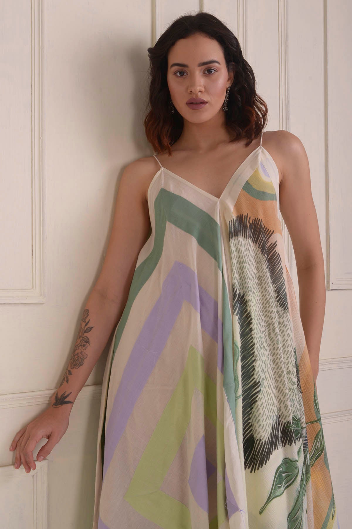 Patchwork Printed Handkerchief Dress