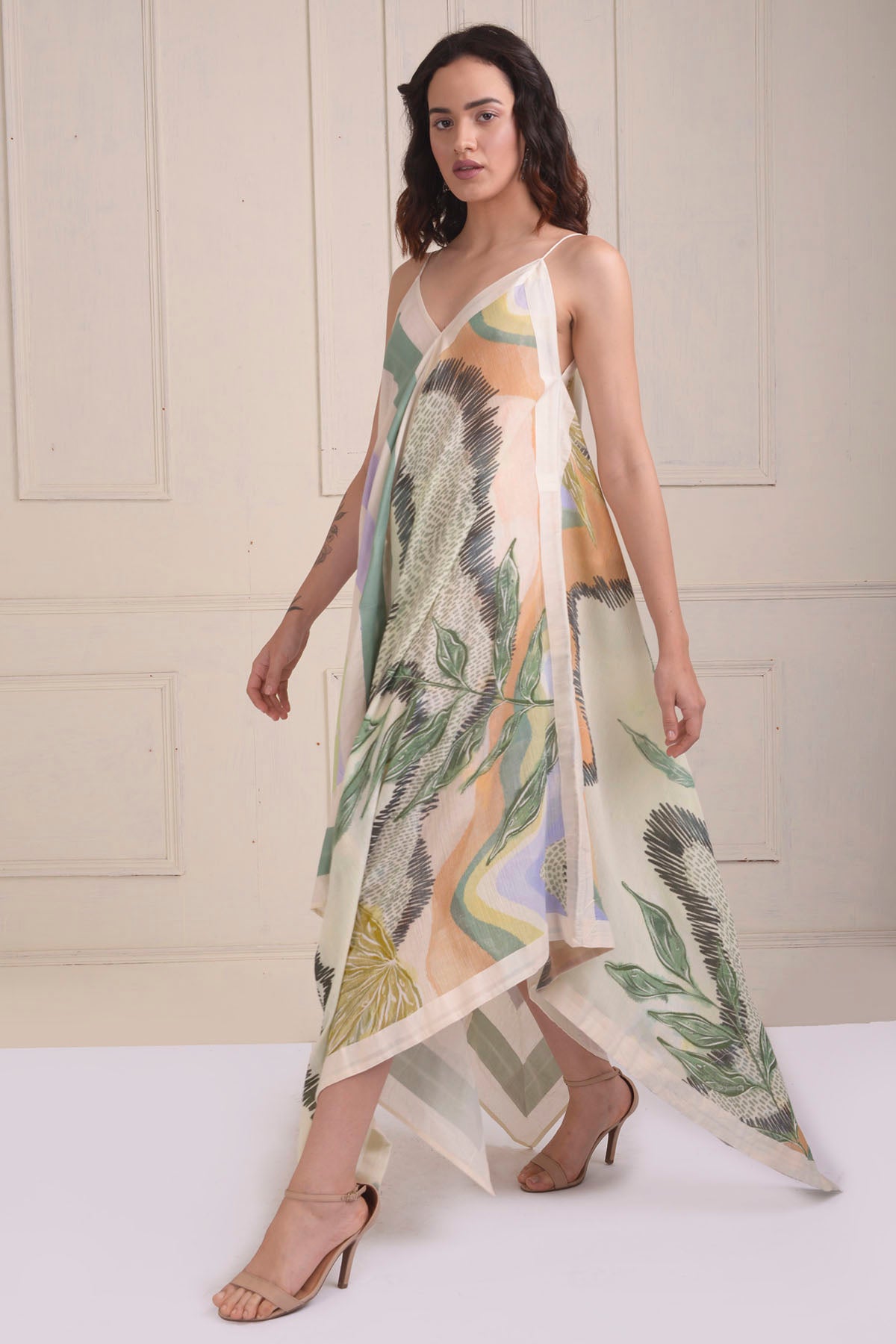 Patchwork Printed Handkerchief Dress
