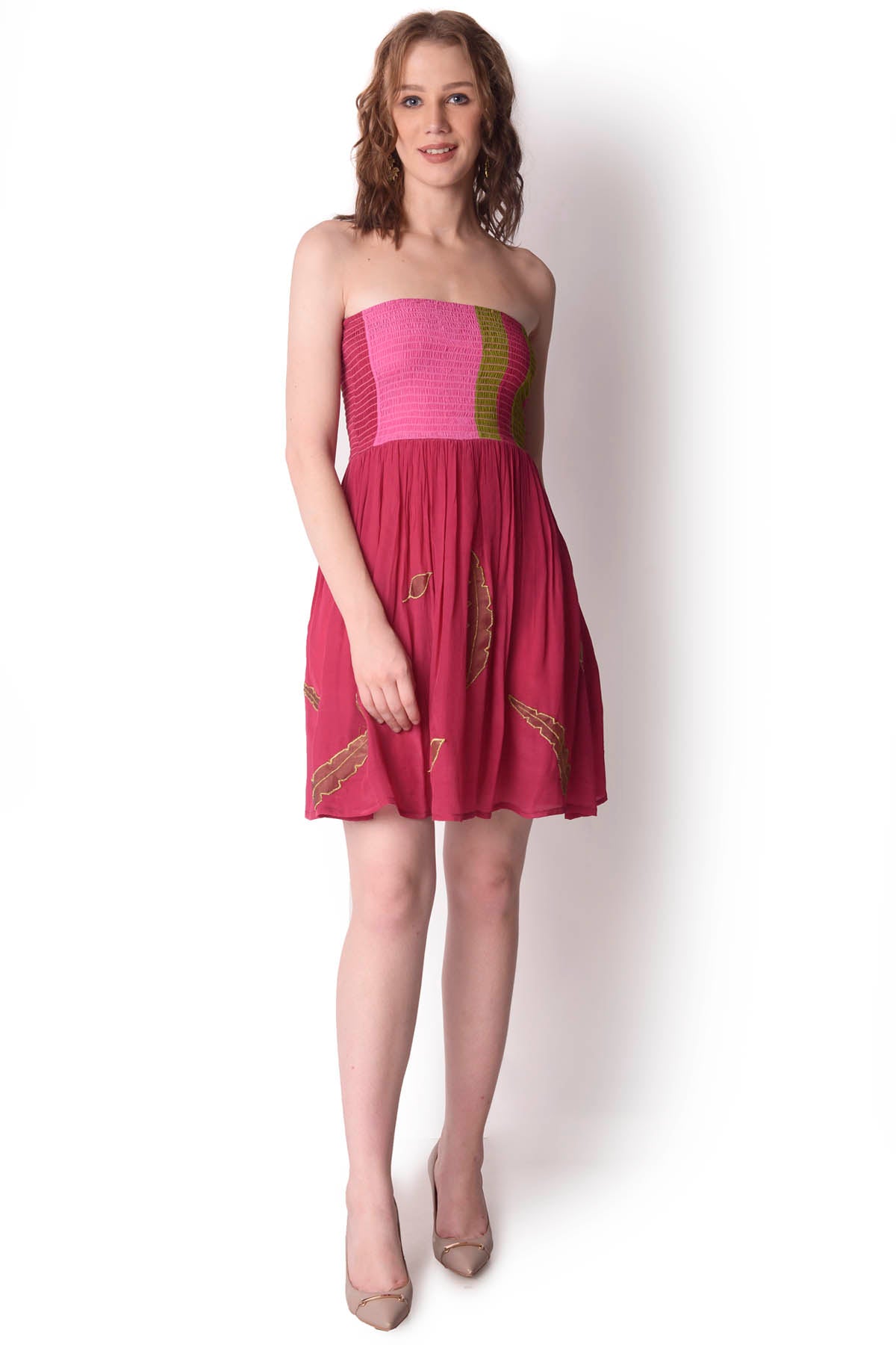 Patchwork Smocking Tube Dress