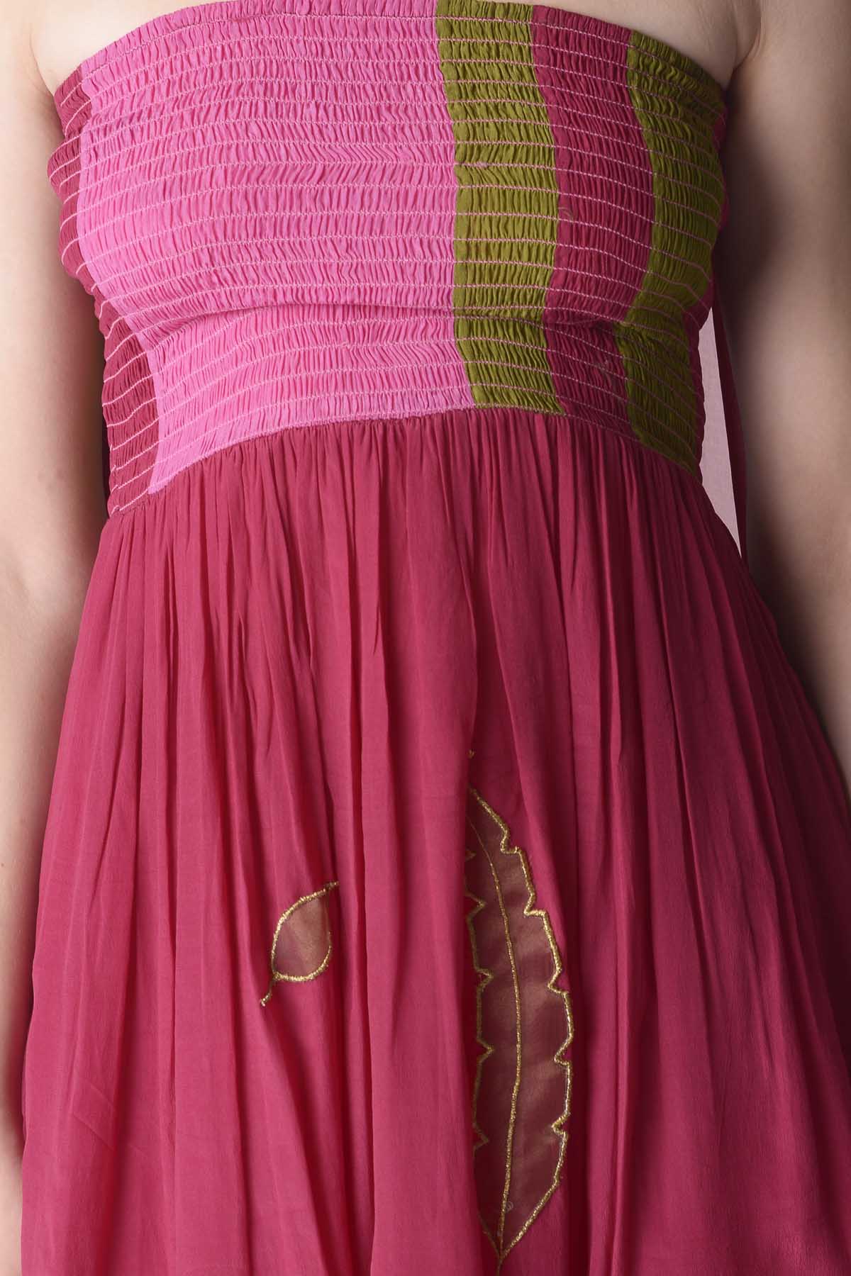 Patchwork Smocking Tube Dress