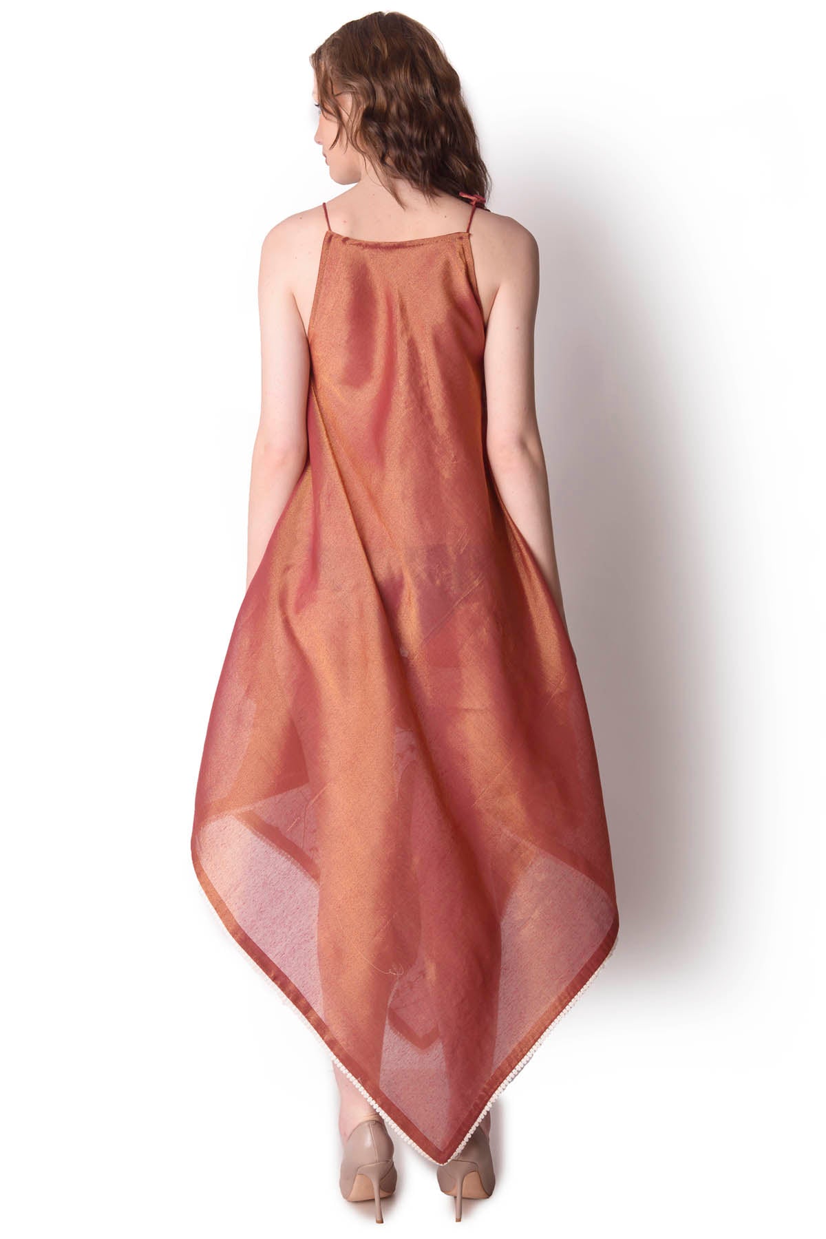 Patchwork Tissue Halter Dress