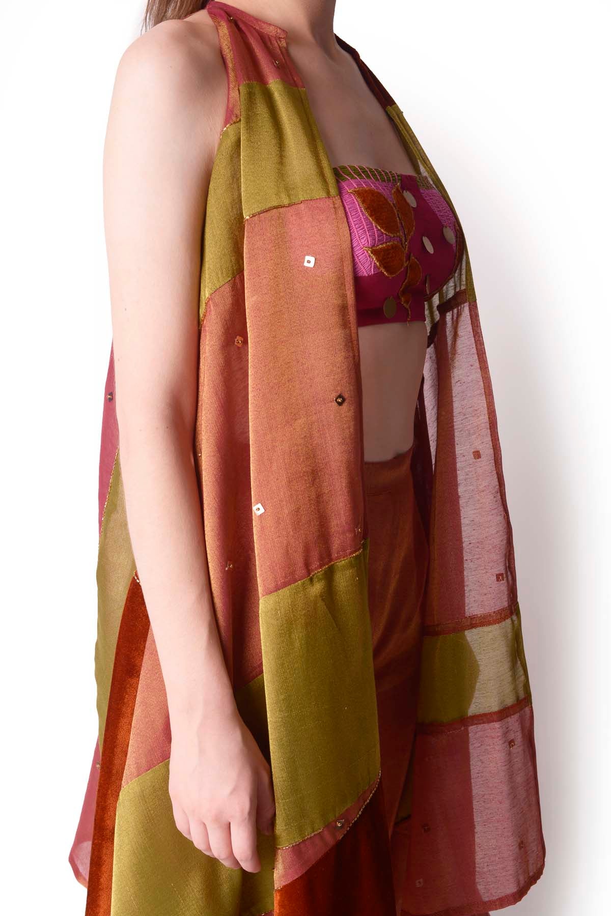 Patchwork Tissue Jacket Set