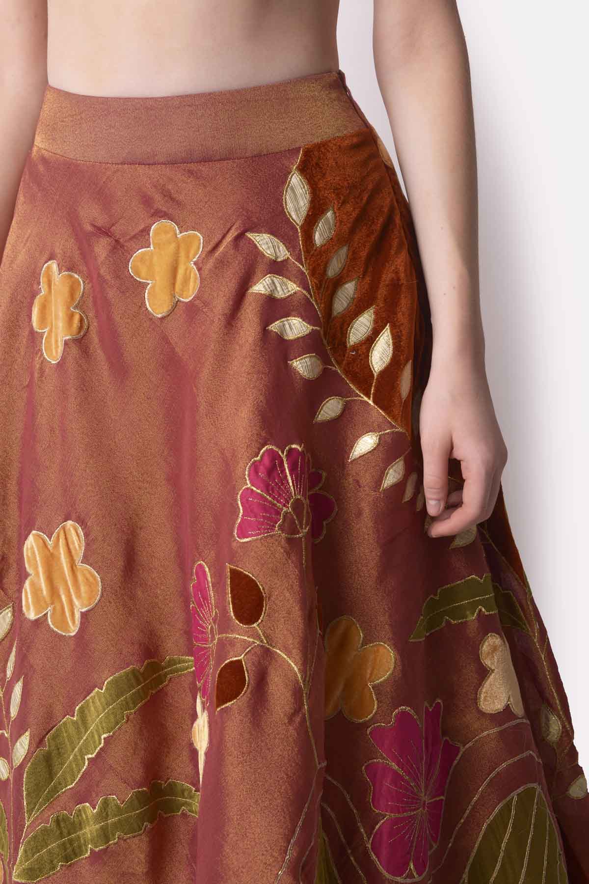 Patchwork Tissue Lehenga Set