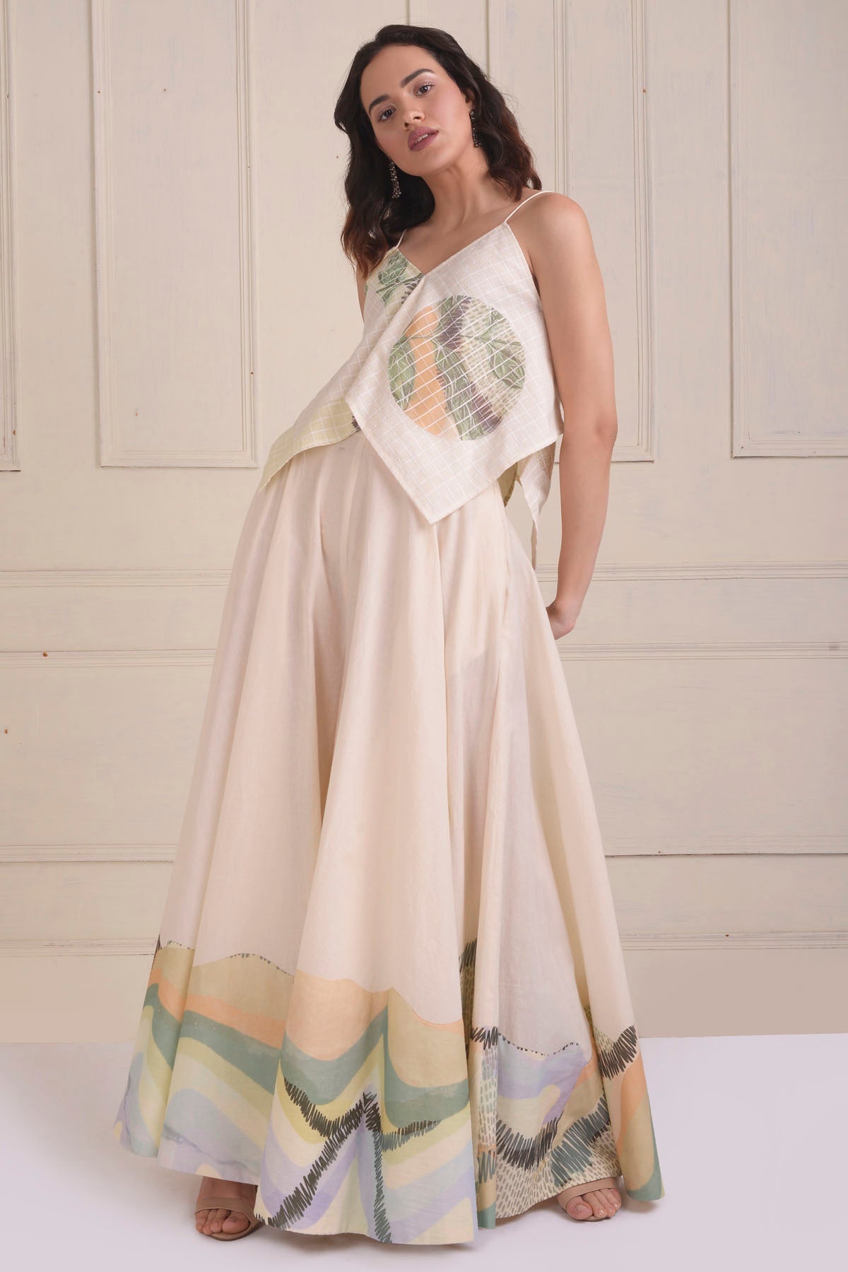 Patchwork Crop Top & Sharara Set