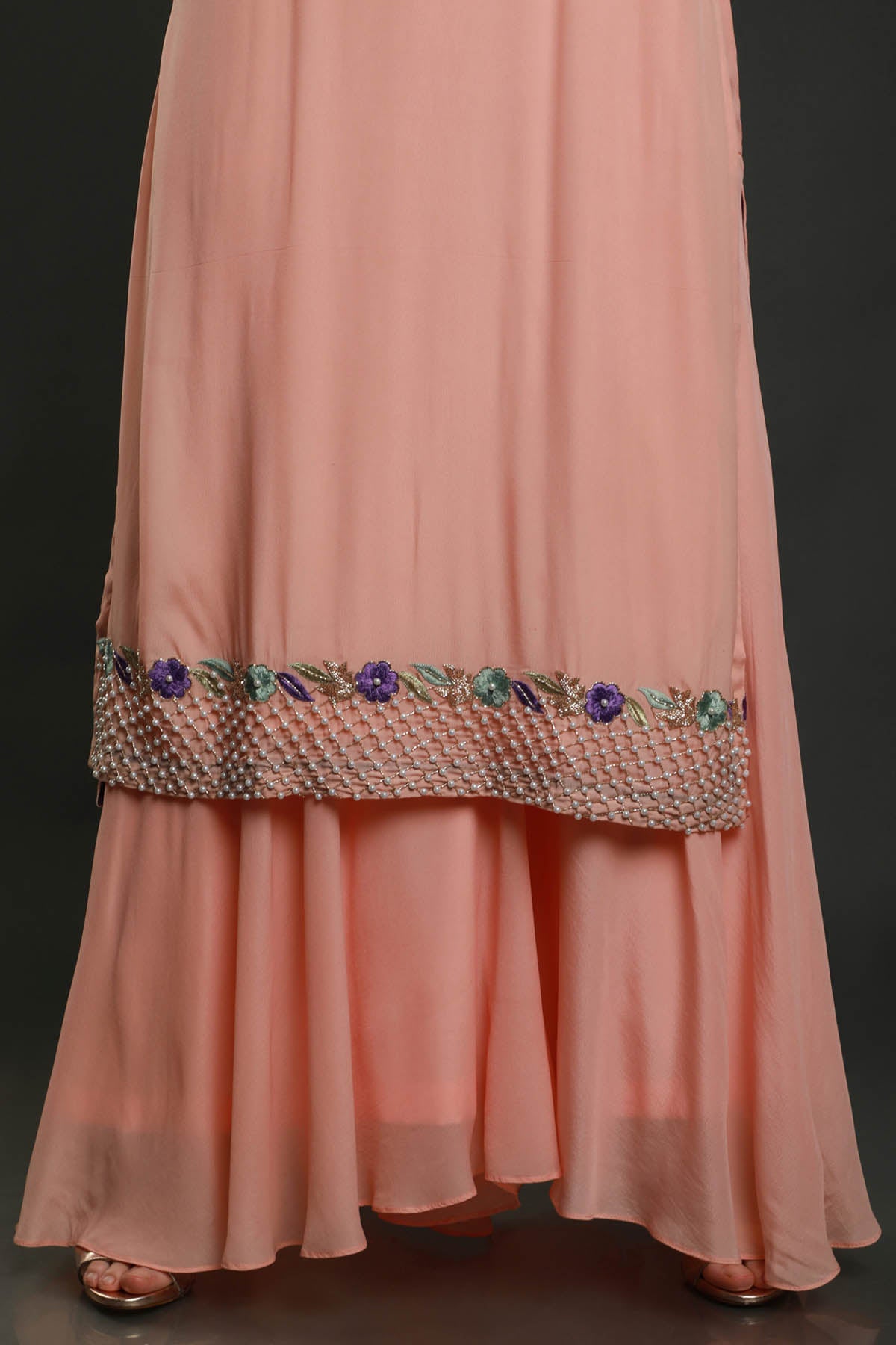 Pearl Beads Kurta Garara Set