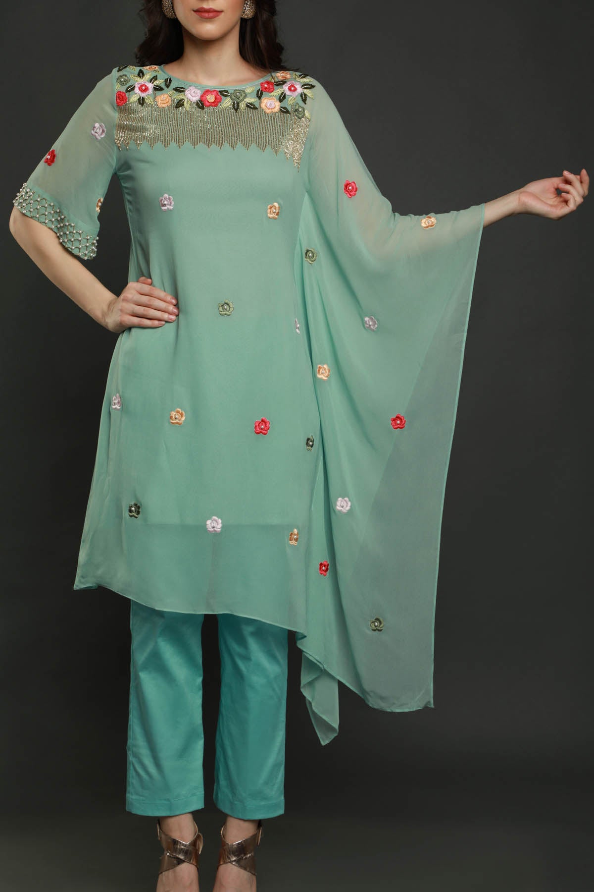 Pearl & Beads Kaftan & Pant Set