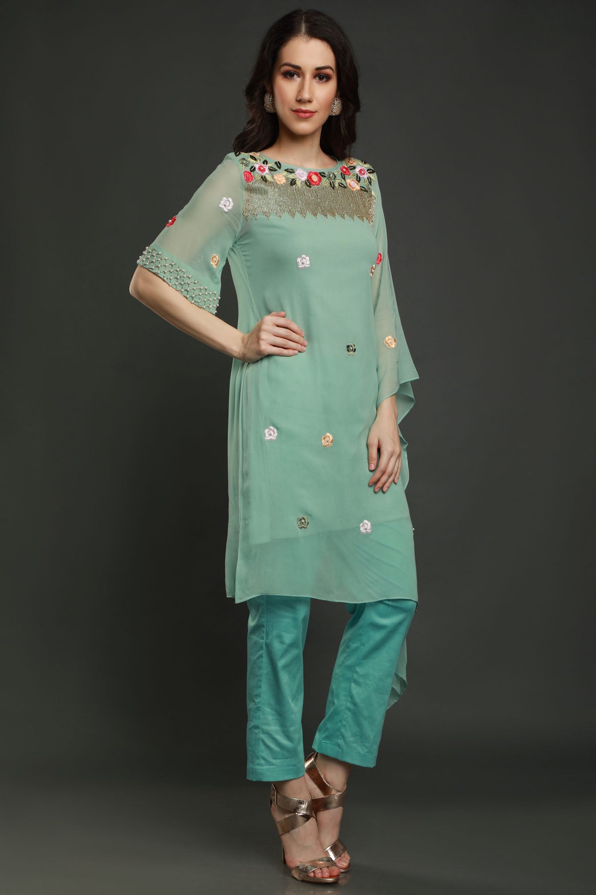 Pearl & Beads Kaftan & Pant Set