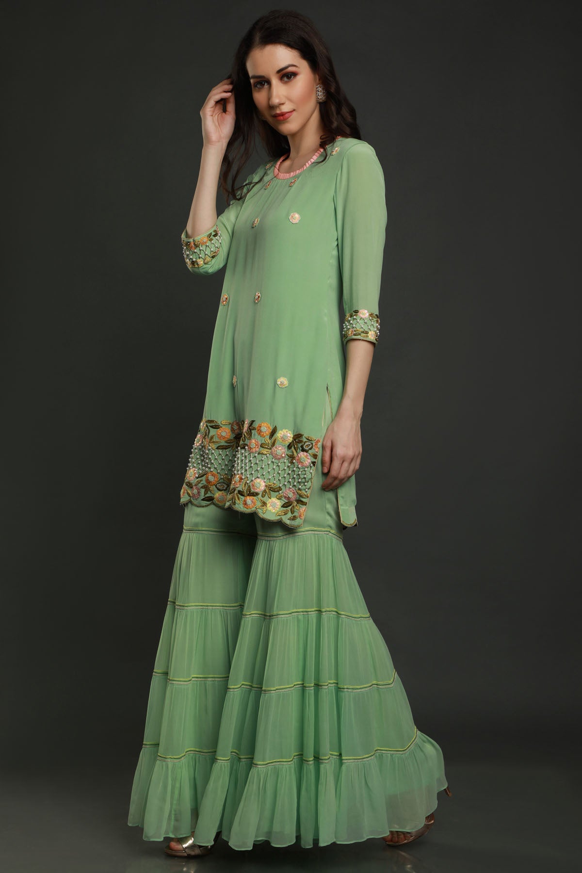 Pearl & Cutdana Work Kurta Set