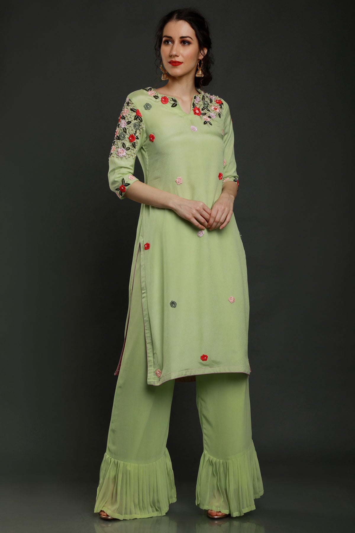 Floral Embroidered Kurta Set