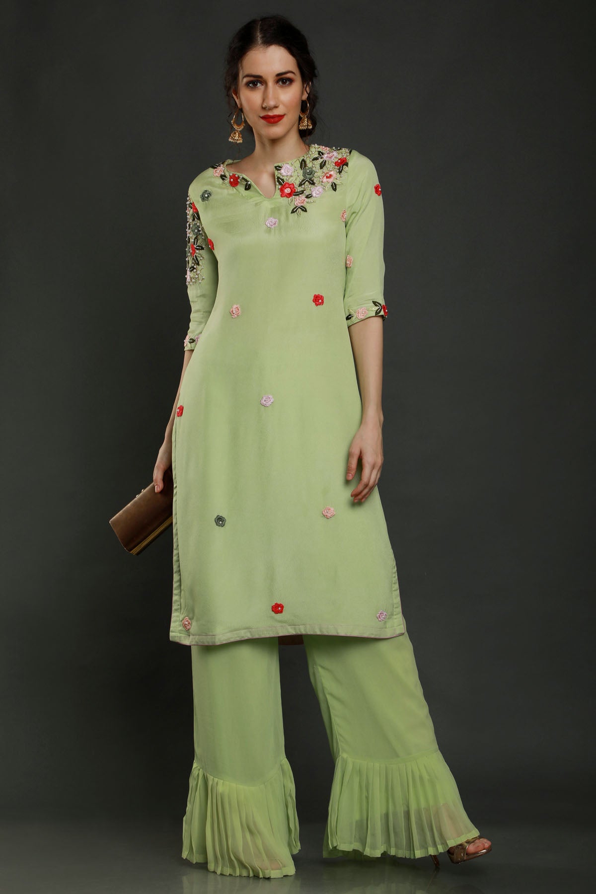 Floral Embroidered Kurta Set