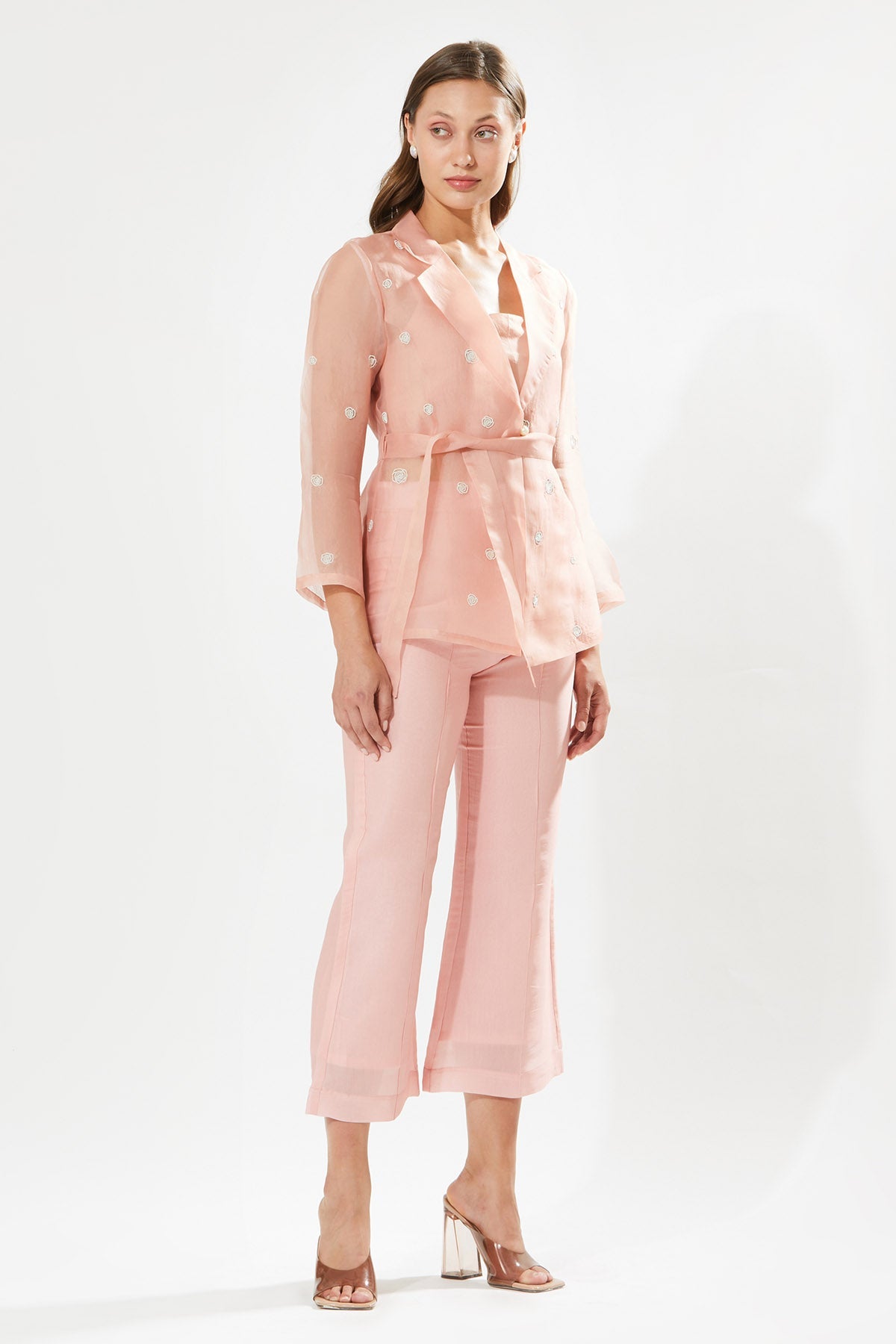Buy Designer Meadow Pearl Silk Organza Co-ord Set for Women at ScrollnShops