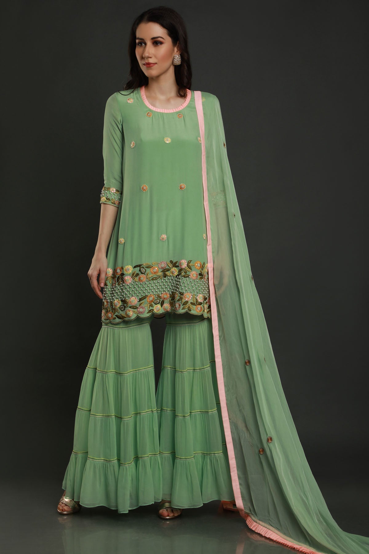 Pearl & Cutdana Work Kurta Set