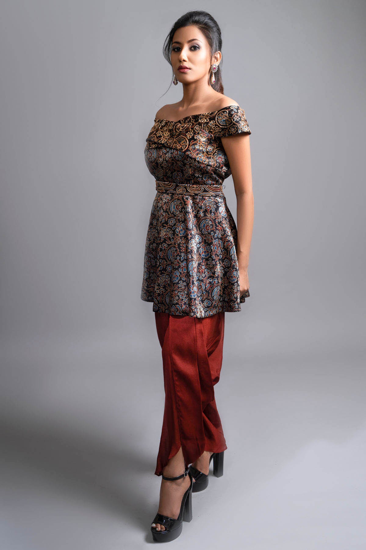 Peplum Tunic & Dhoti Set