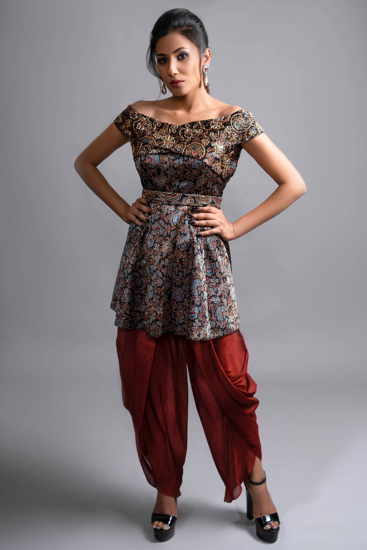 Peplum Tunic & Dhoti Set
