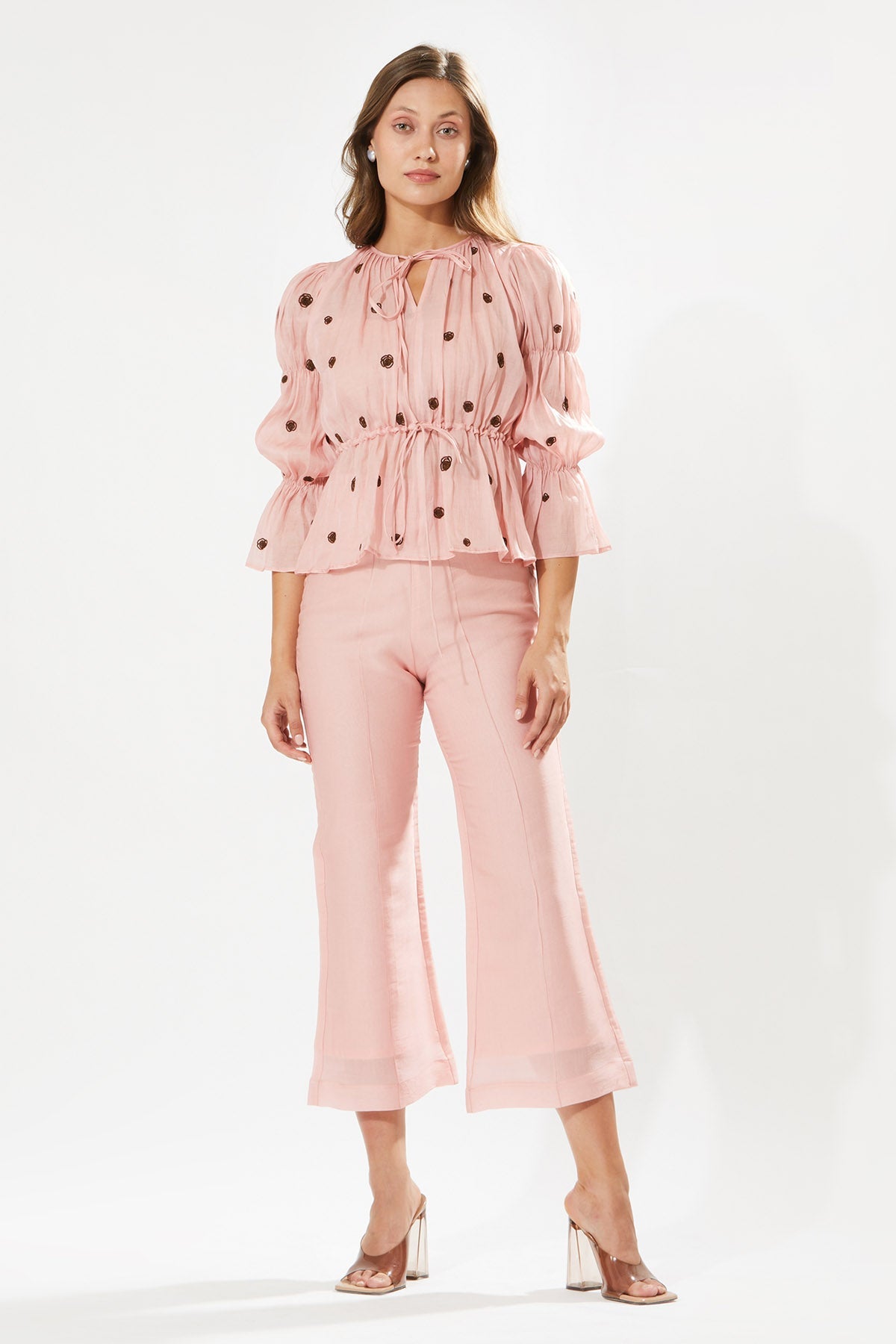 Buy Designer Meadow Pink Embroidered Co-ord Set for Women at ScrollnShops