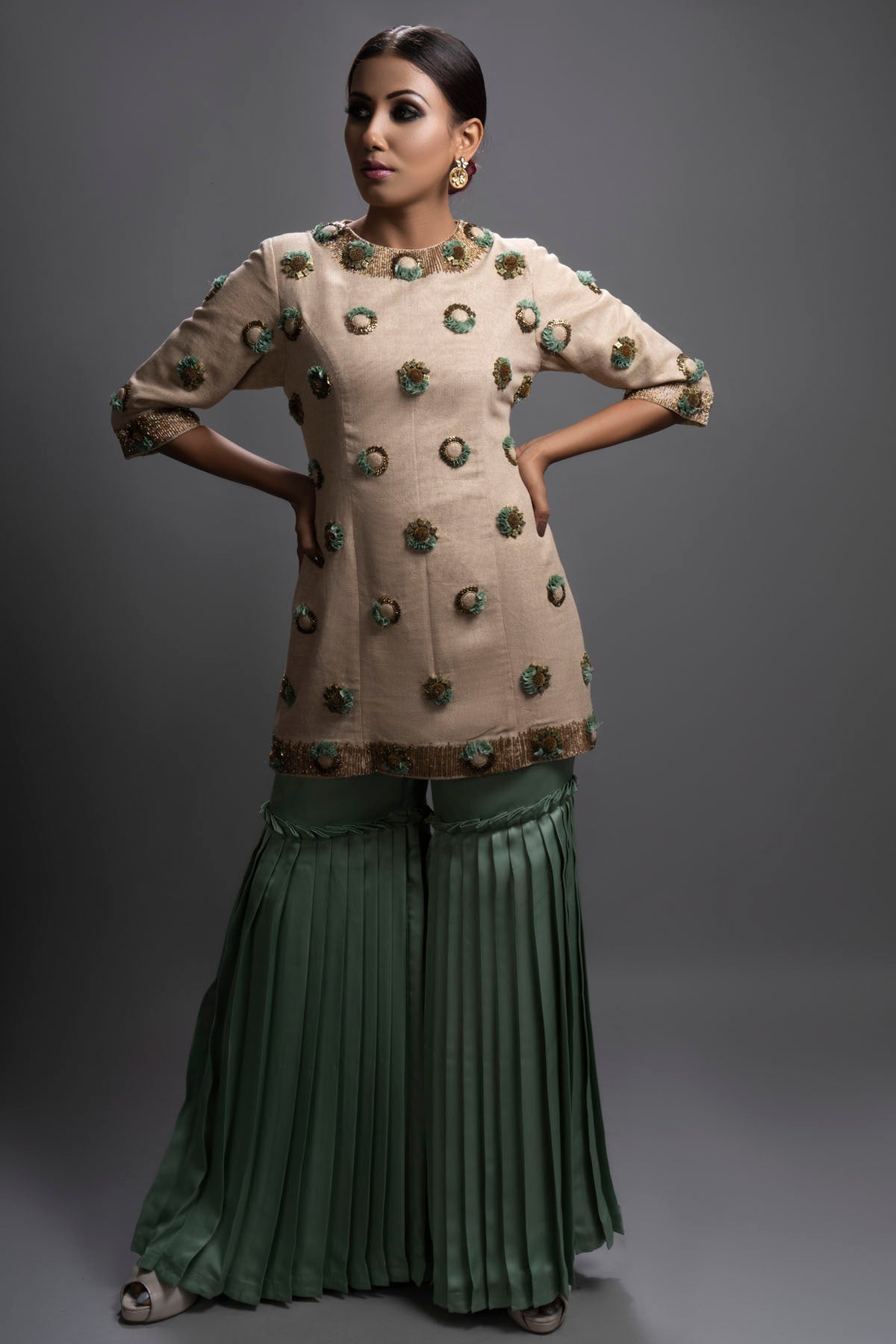 Embroidered Short Kurta Set