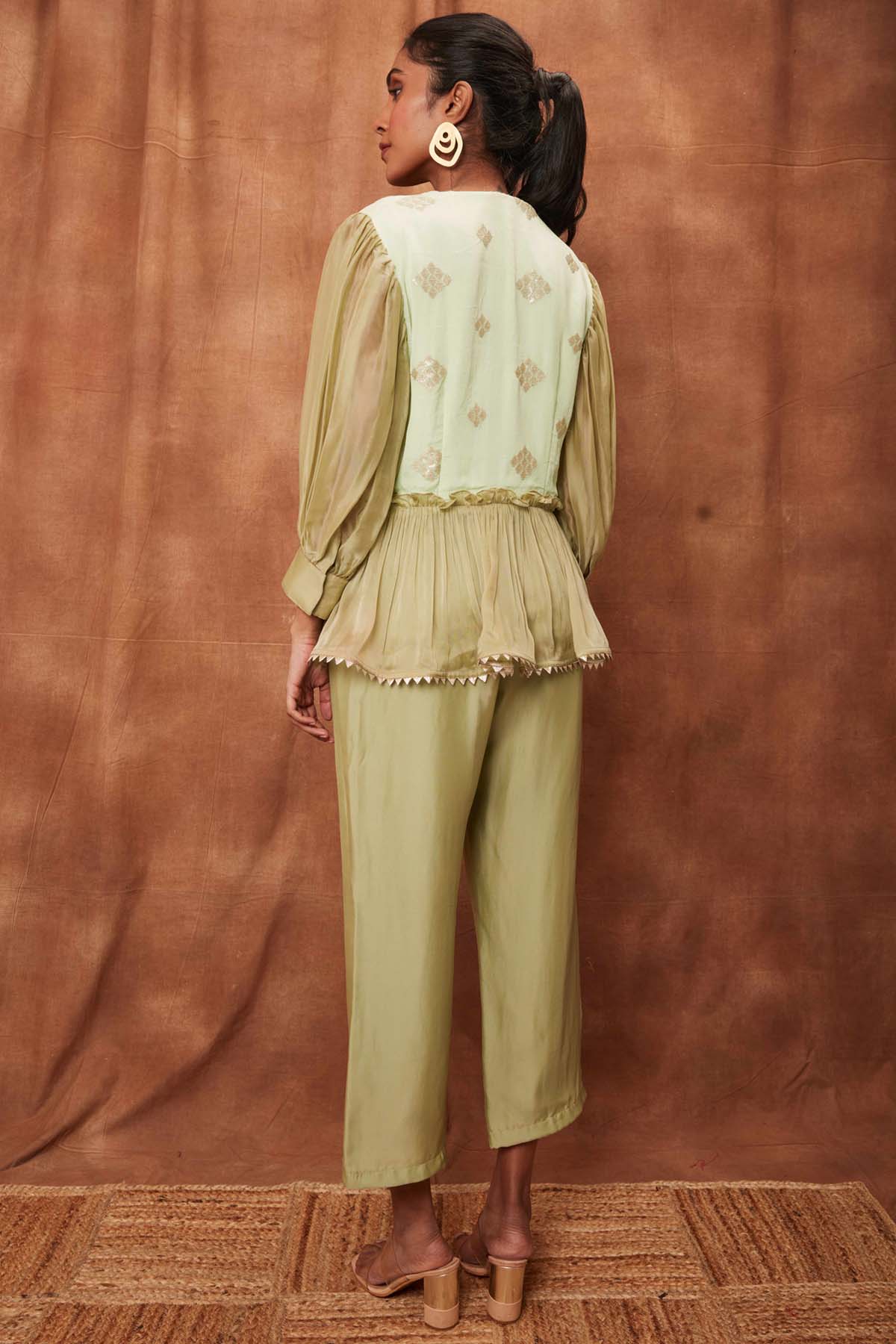 Pista Green Pintuck Top & Pants