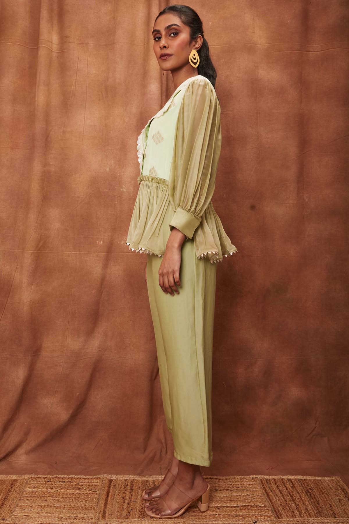 Pista Green Pintuck Top & Pants