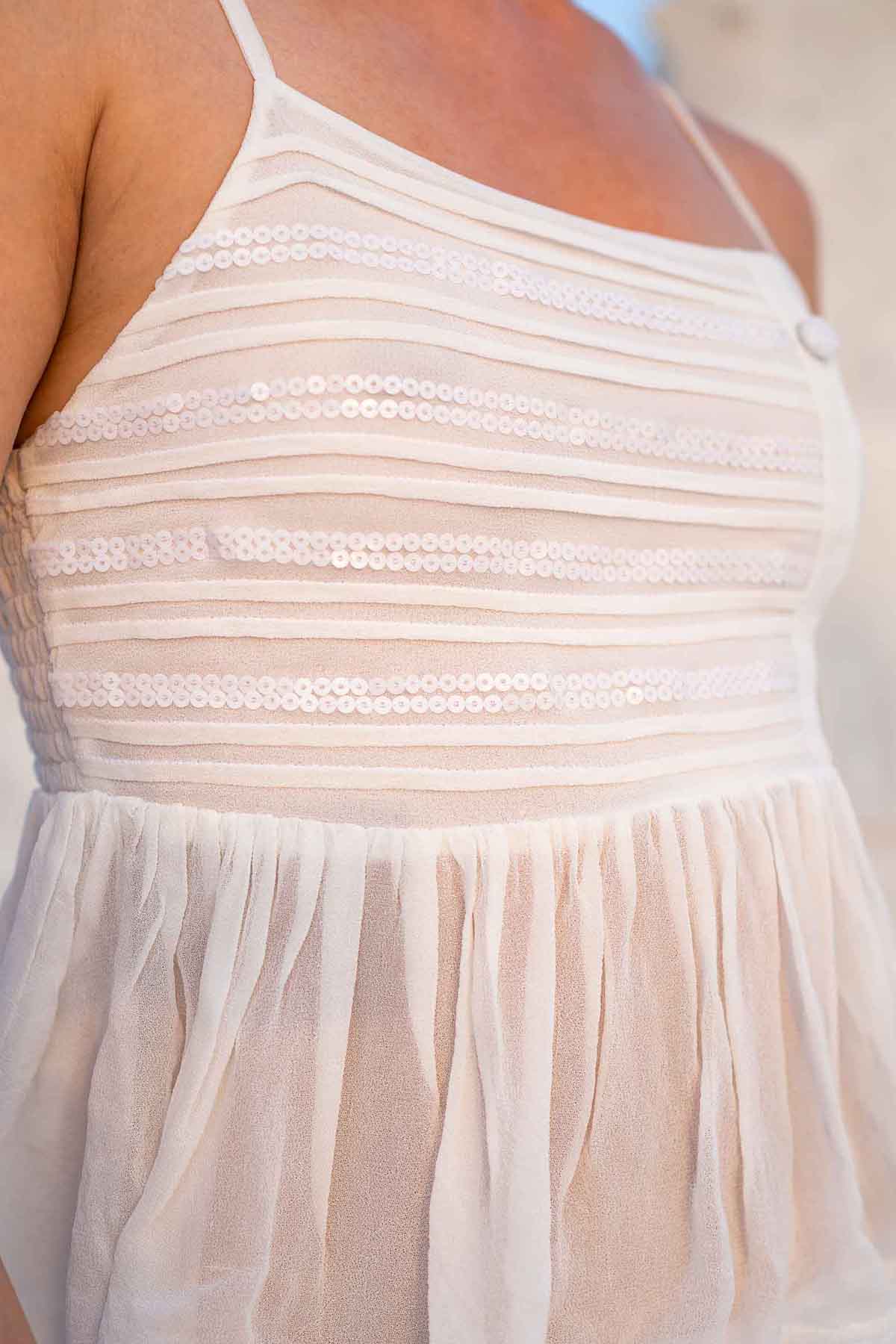 Pleated & Sequins Flared Top