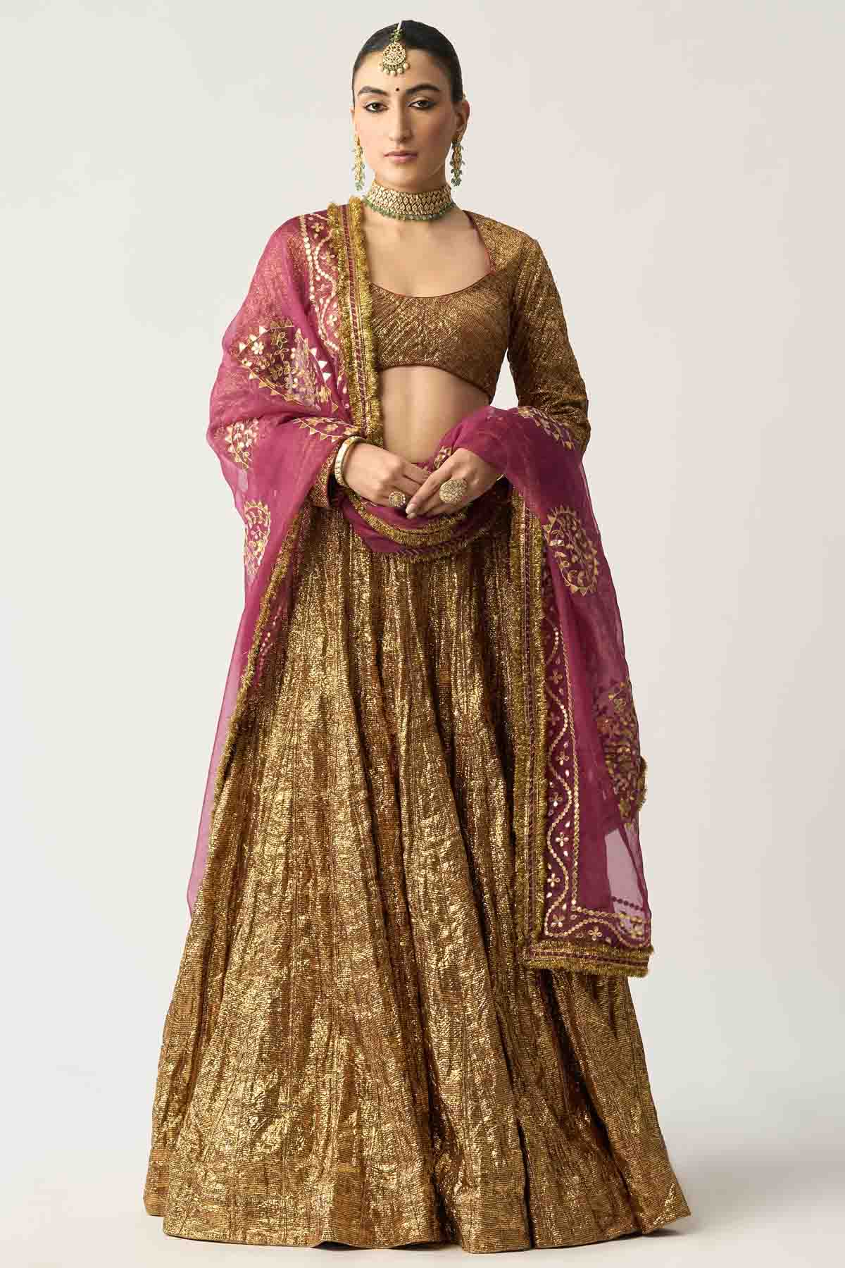 Buy ITRH, Designer Plum Lampi Lehenga Set Online