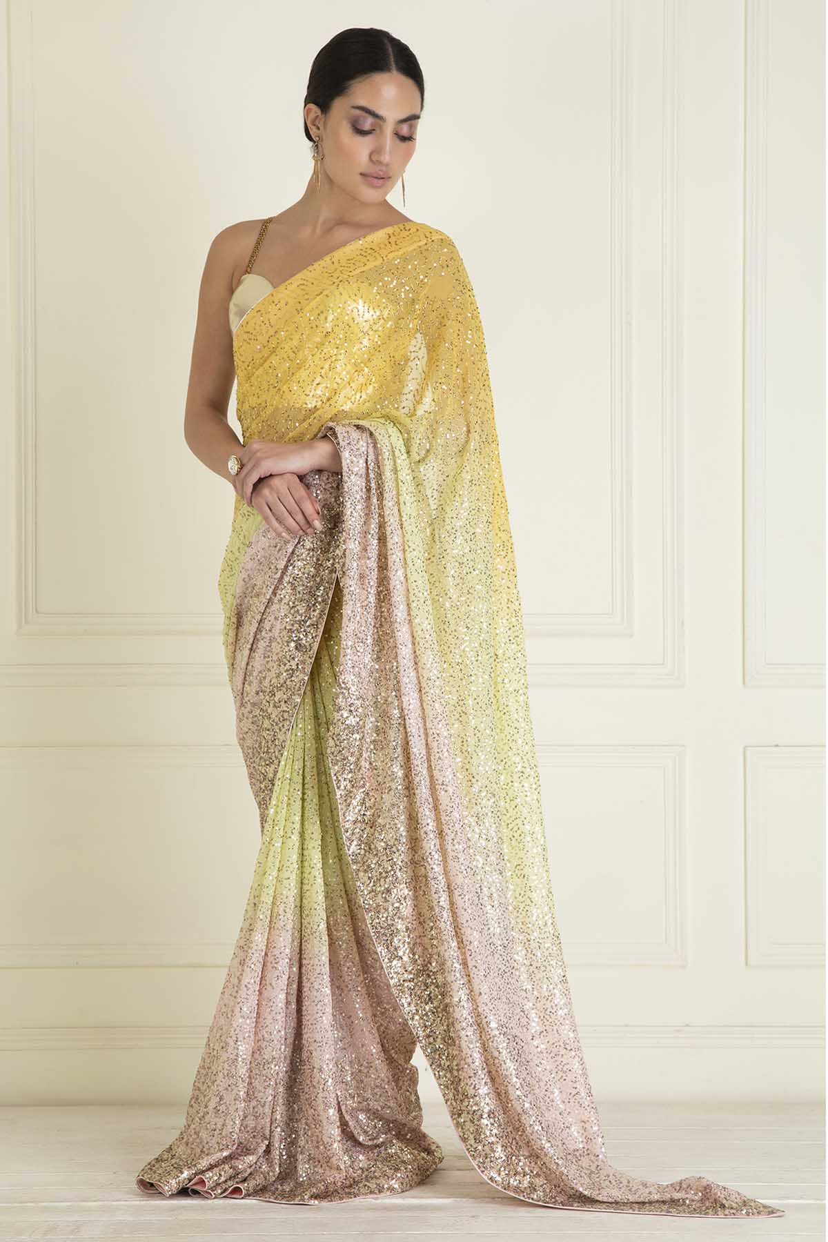 Pre Stitched Sequins Saree