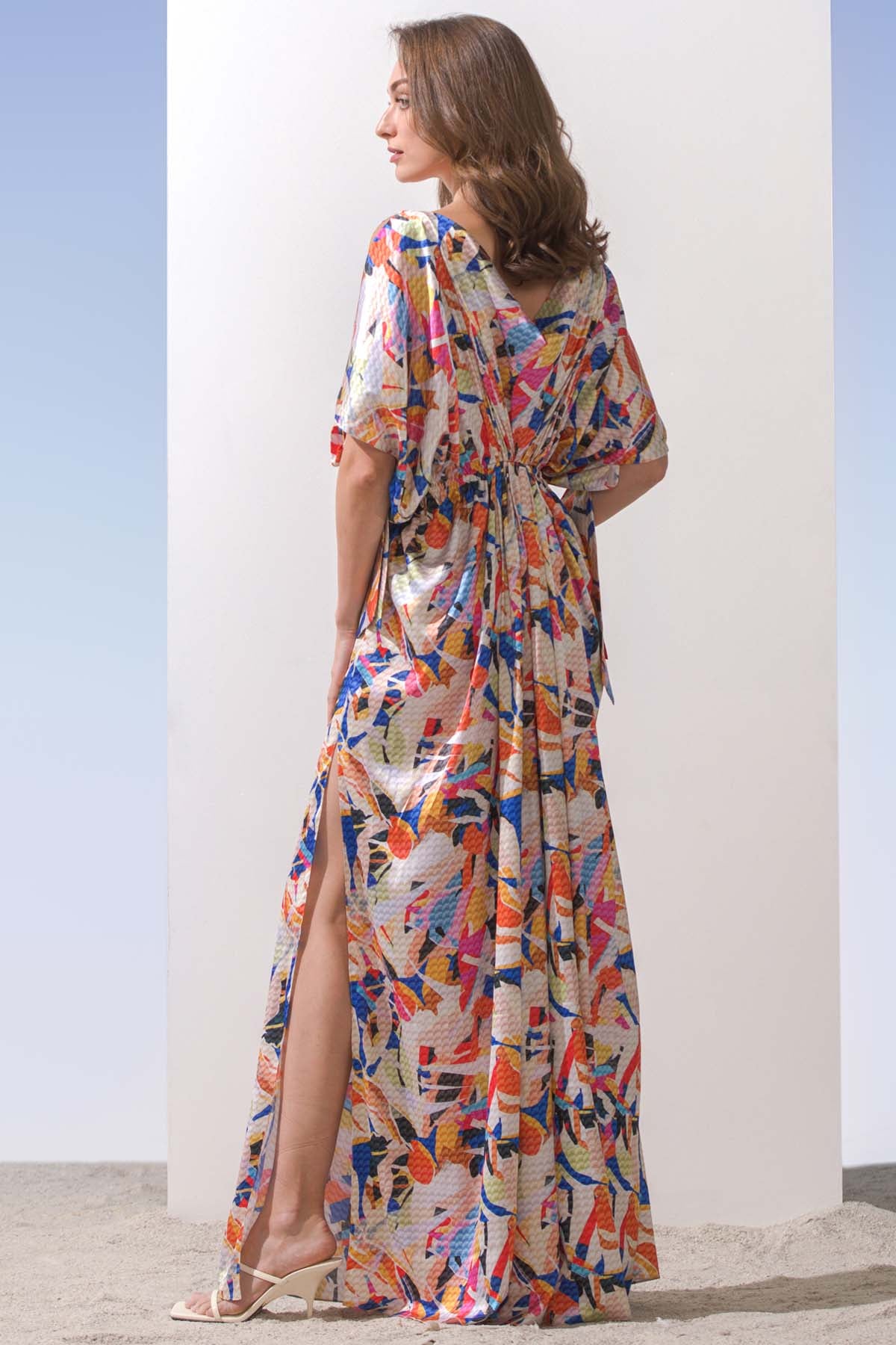 Printed Cowl Neck Kaftan