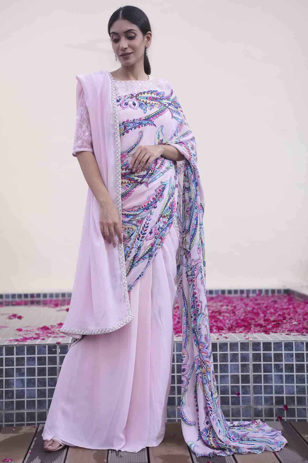 Printed Double Palla Saree