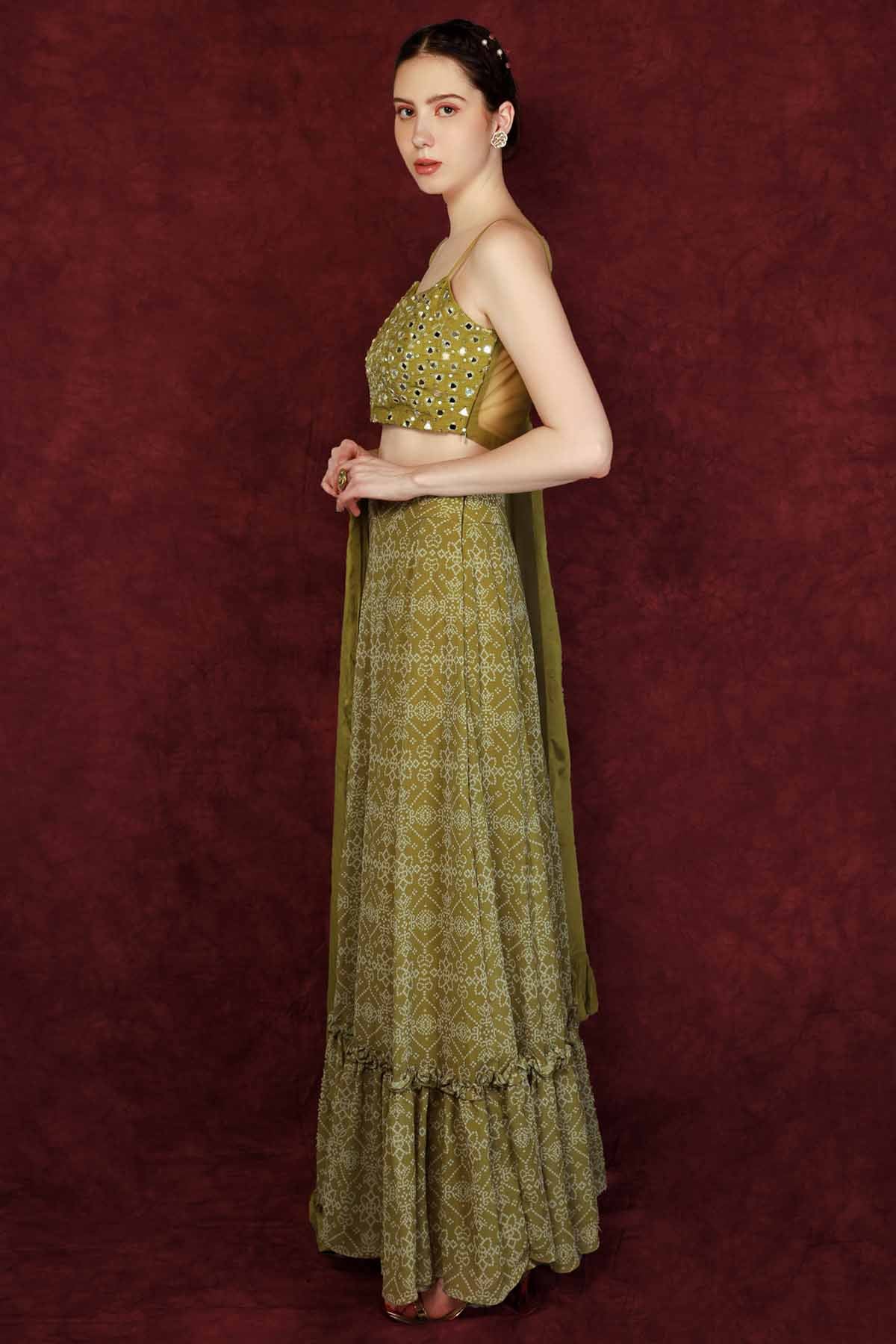 Printed Georgette Lehenga Set