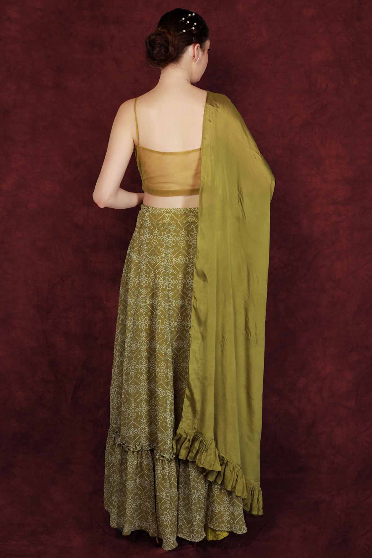 Printed Georgette Lehenga Set