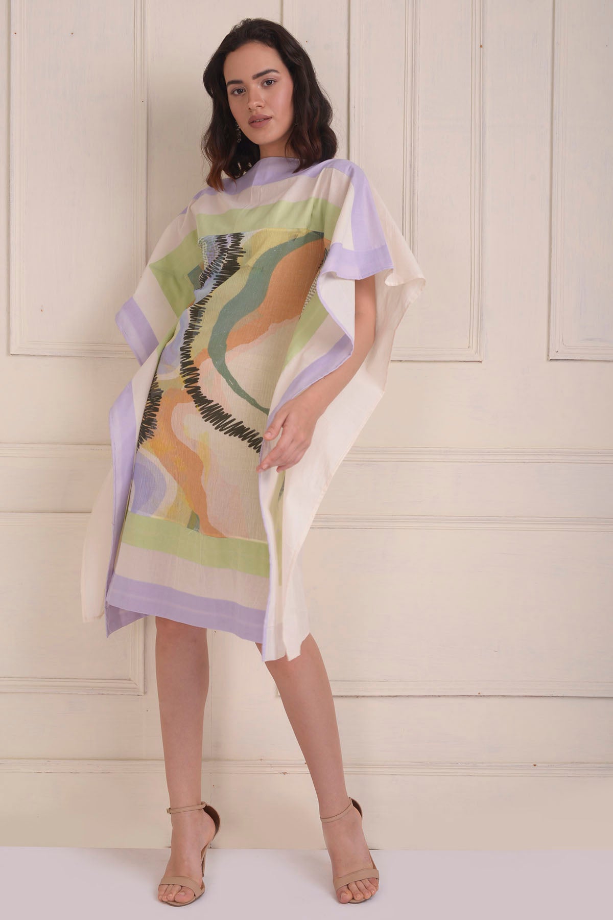 Printed Patchwork Scarf Dress