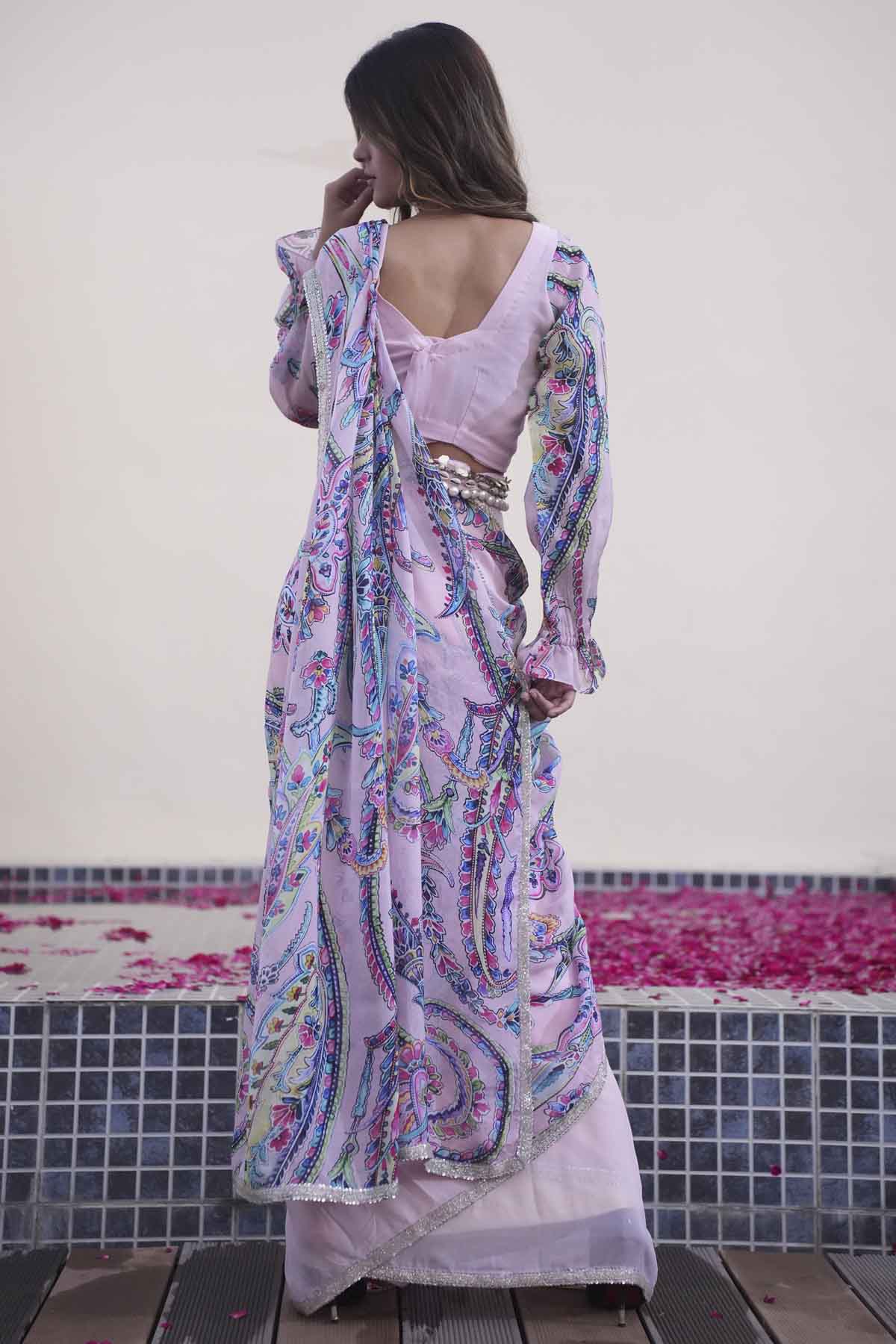 Printed Saree & Blouse Set