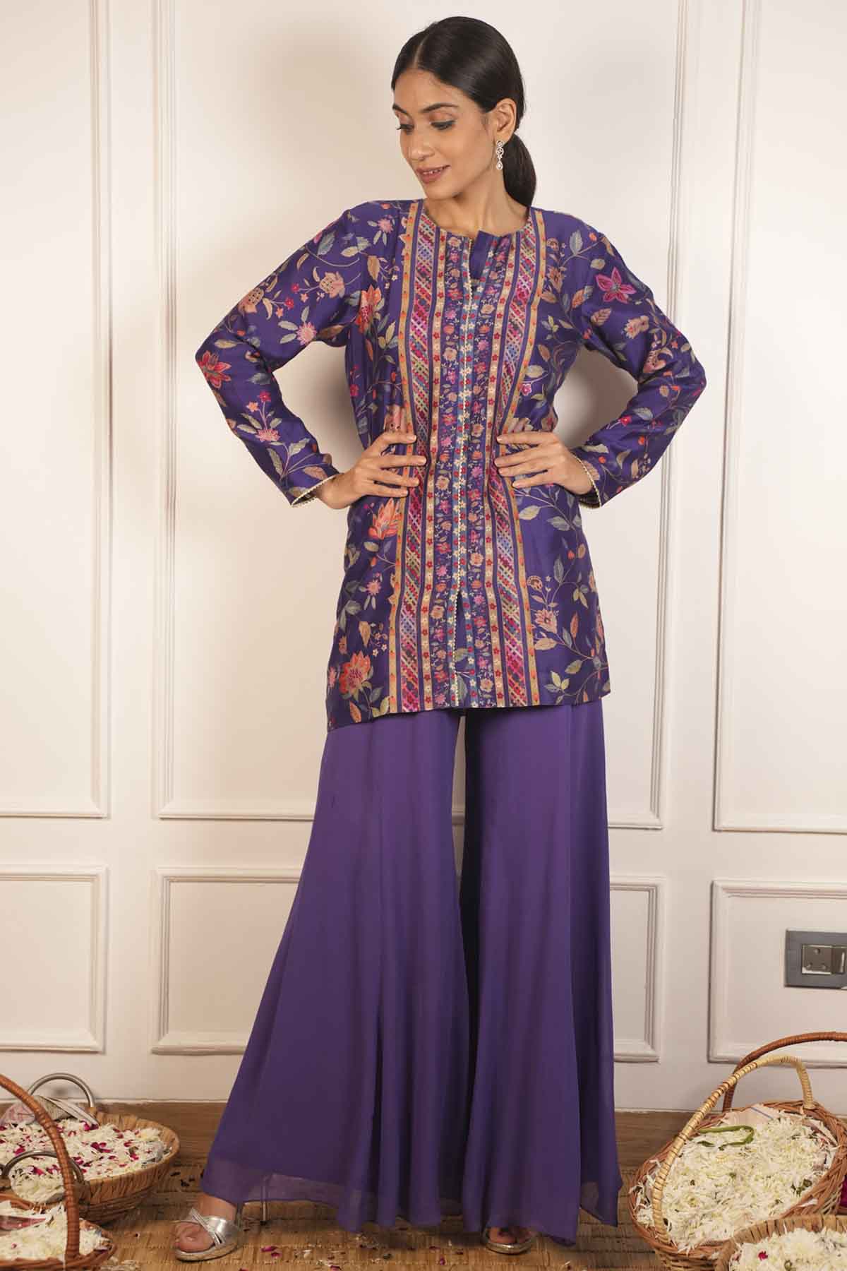 Printed Short Kurta & Palazzo