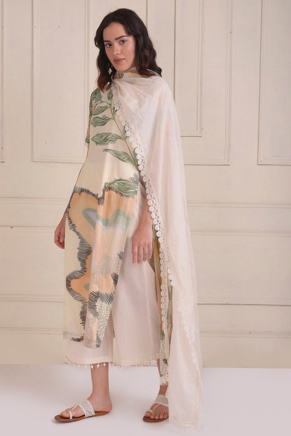 Printed Short Sleeve Kurta Set